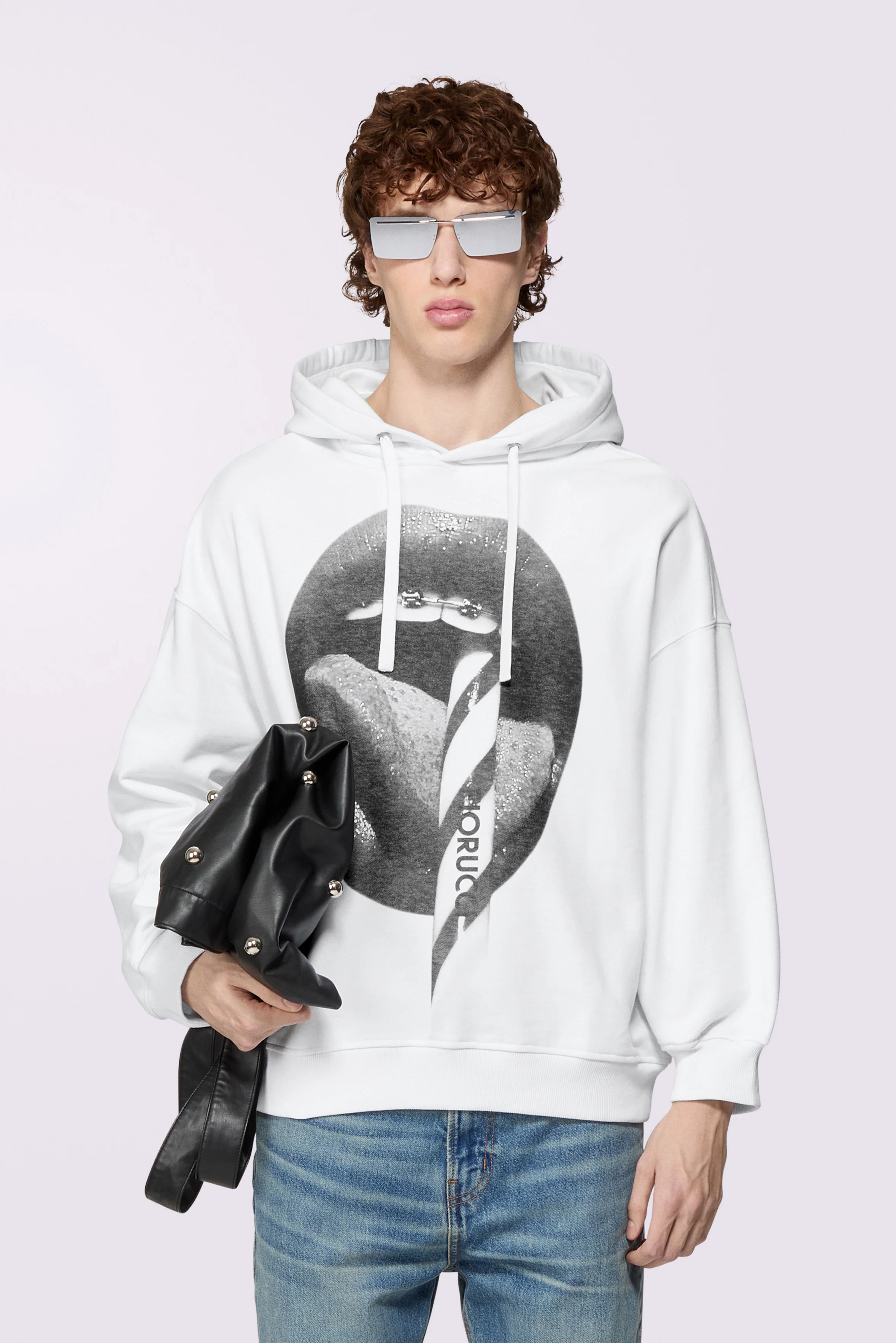 Mouth Graphic Hoodie White - Image 2