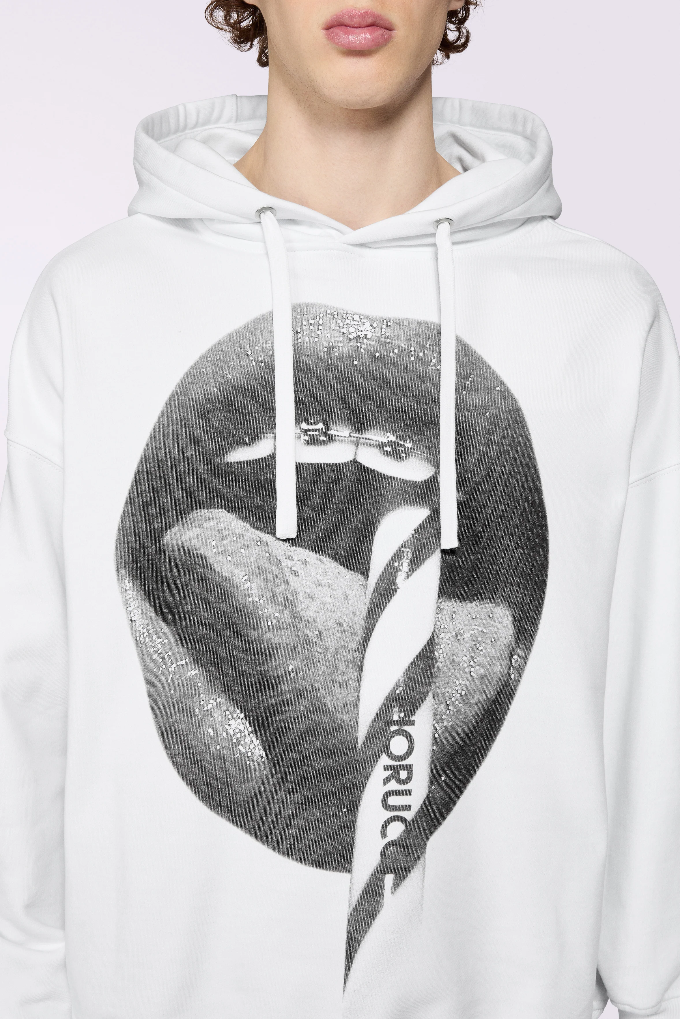 Mouth Graphic Hoodie White - Image 4
