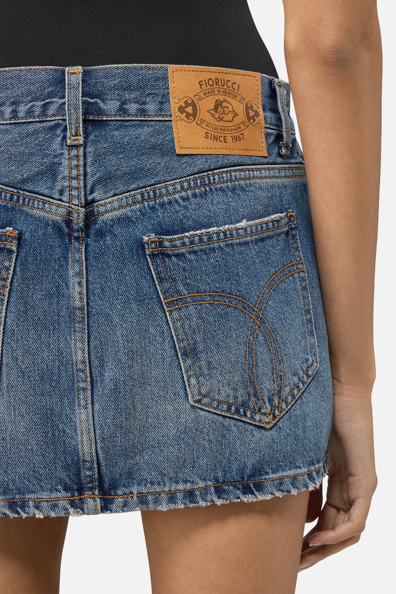 Denim Mini Skirt Mid Blue - Image 4