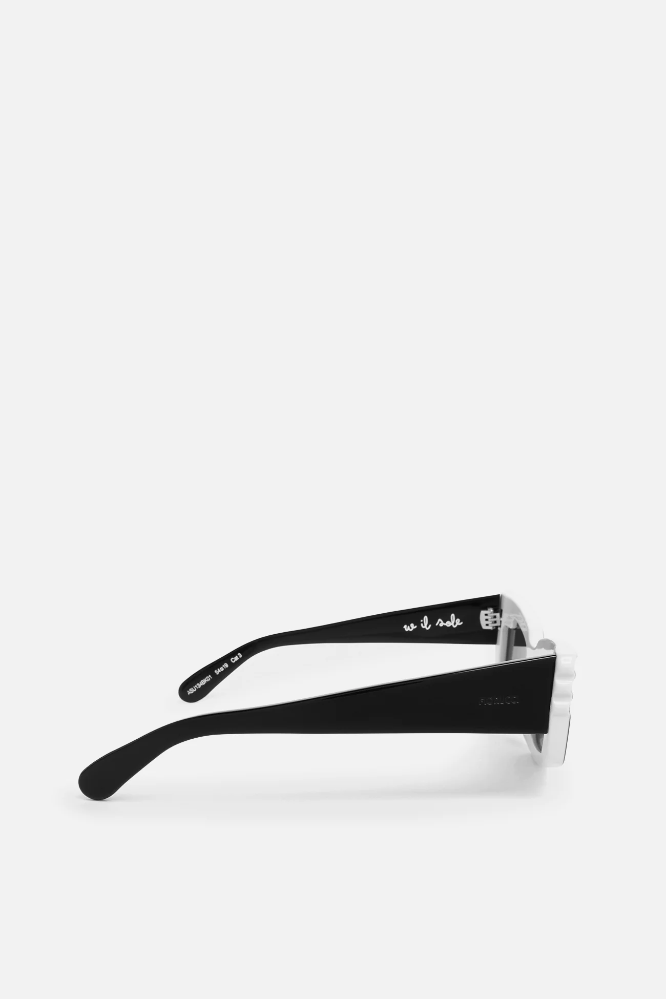 Rectangular Wing Sunglasses Black - Image 2