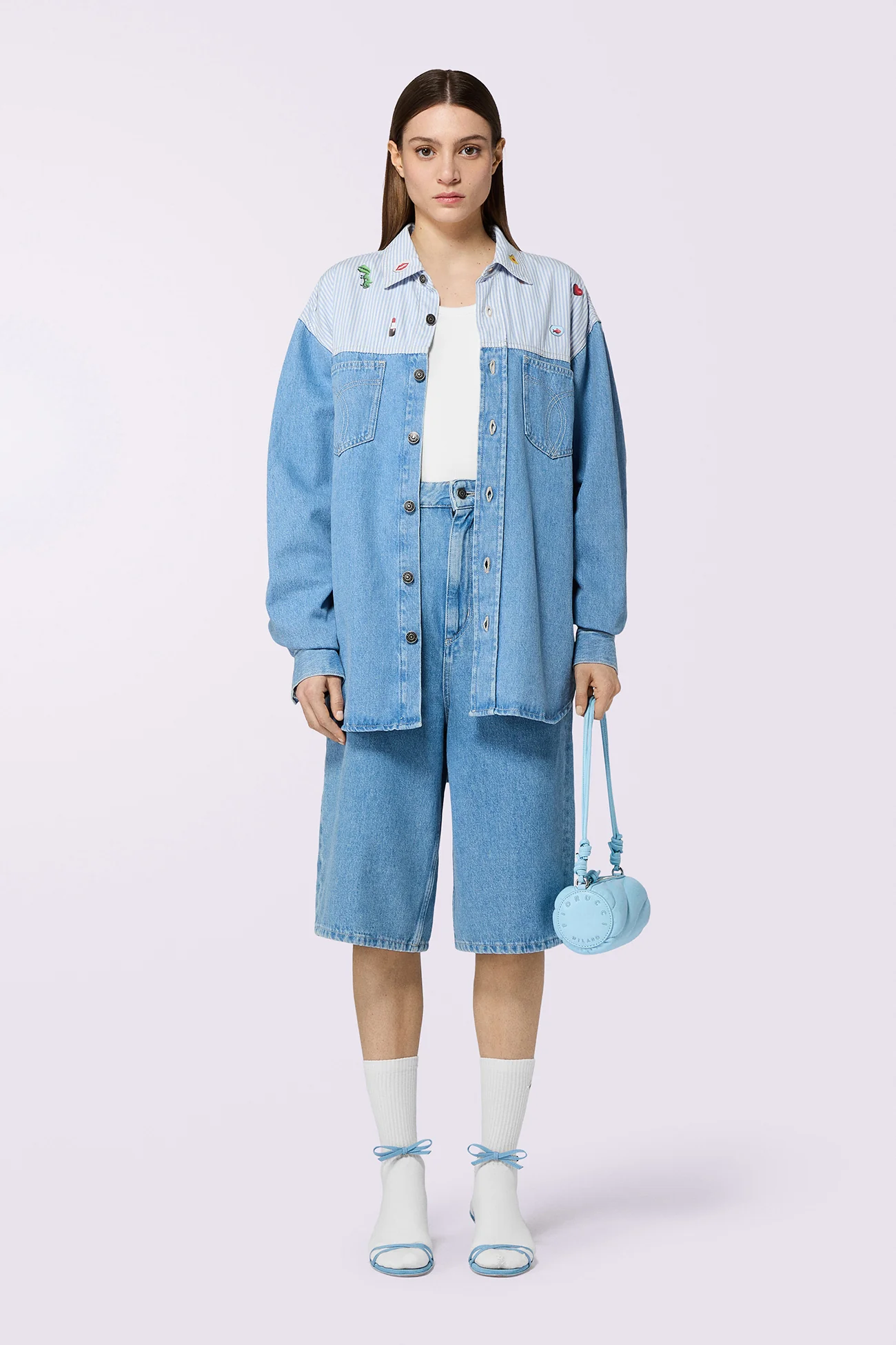 Denim Bermuda Shorts Baby Blue - Image 2