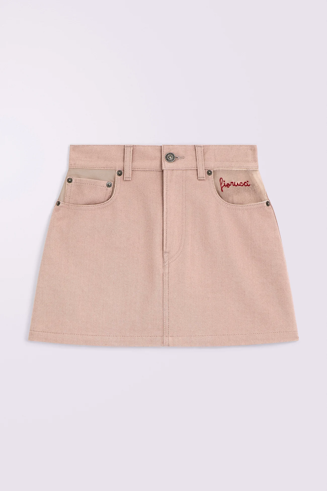 Denim Mini Skirt Nude