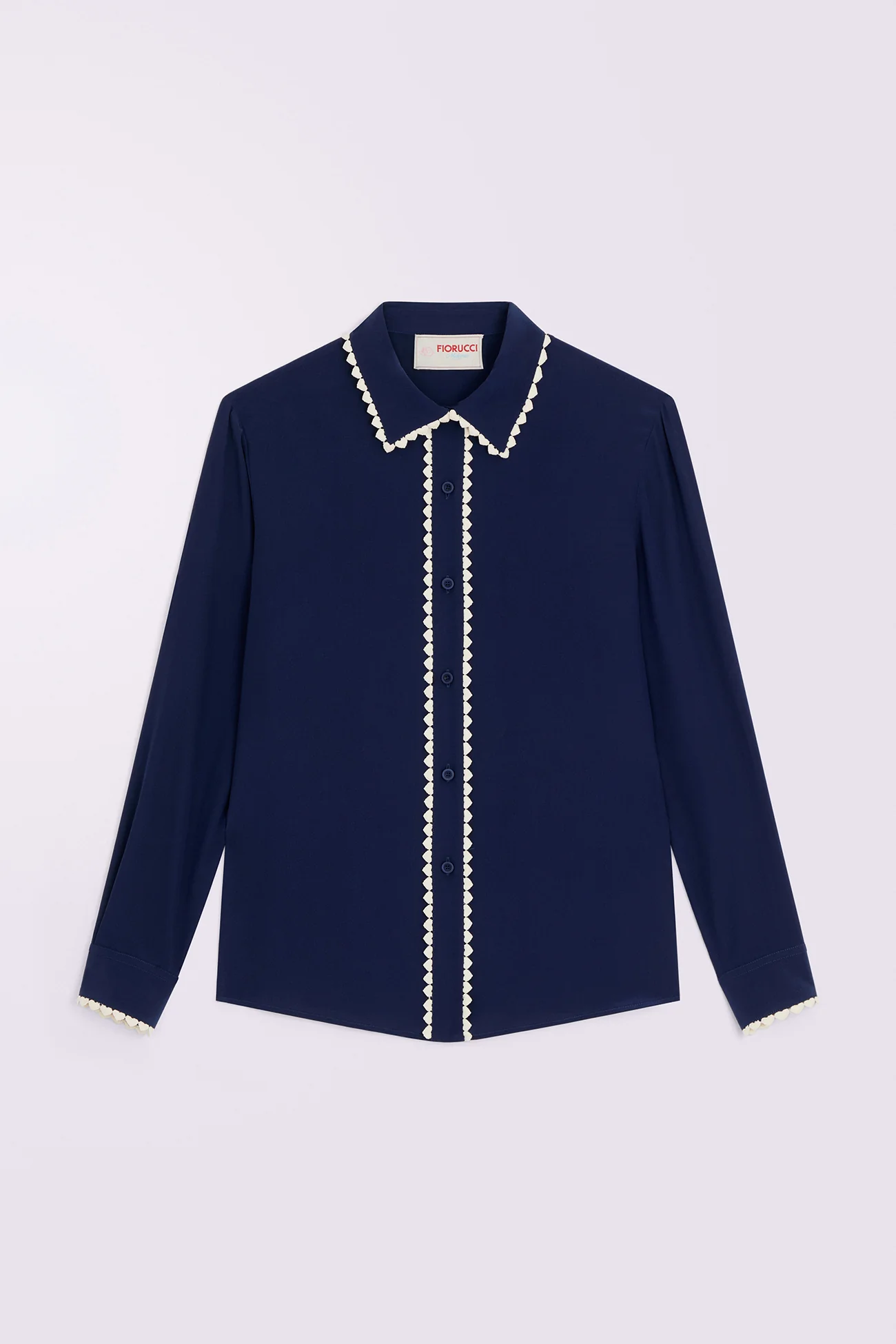 Heart Trim Shirt Navy