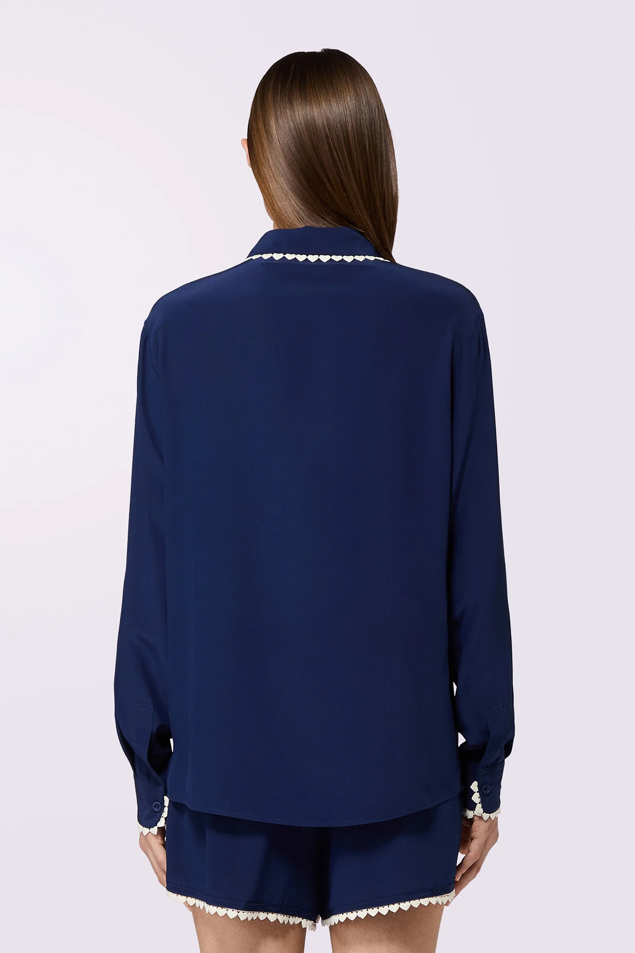 Heart Trim Shirt Navy - Image 3
