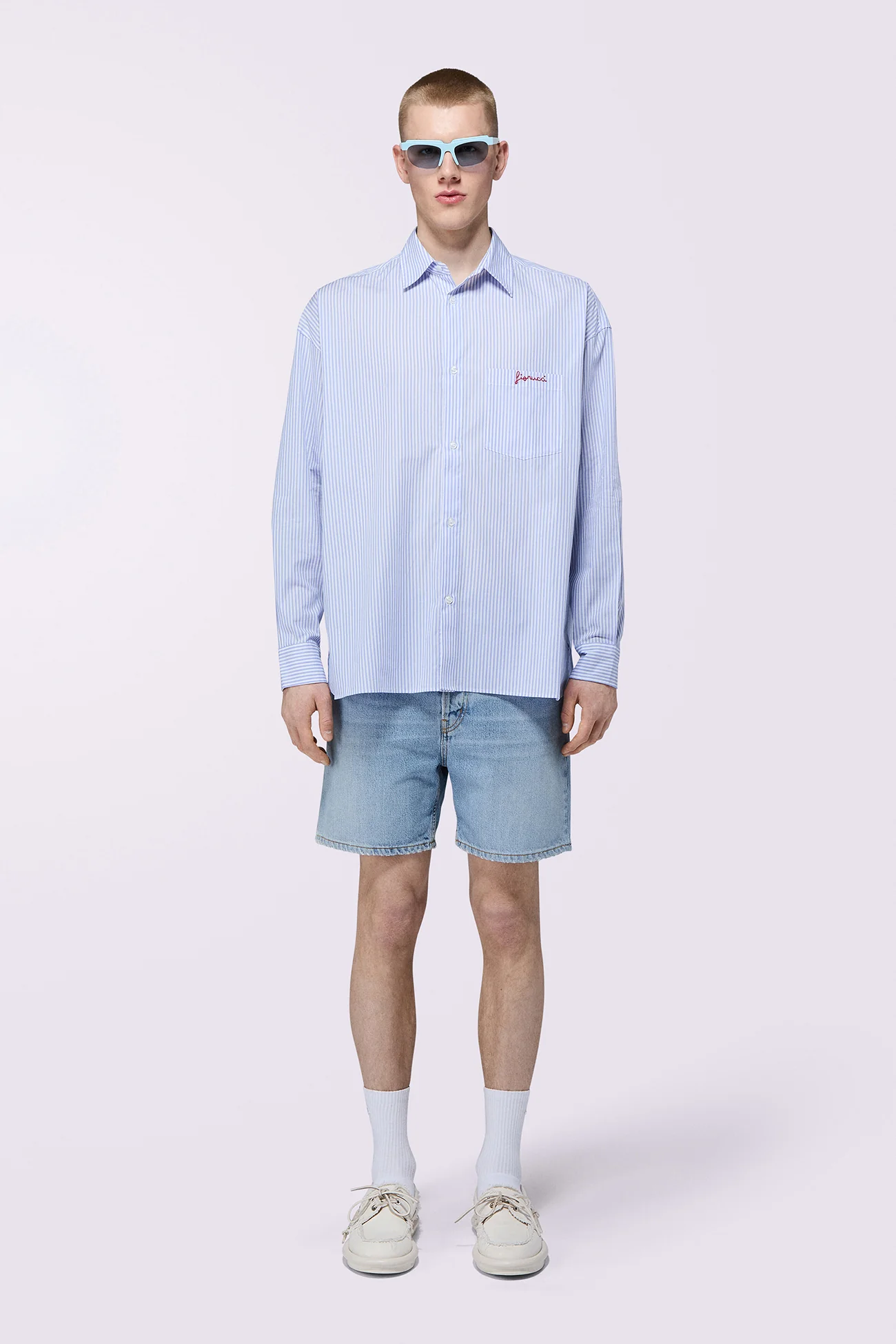 Logo Stripe Shirt Blue - Image 2
