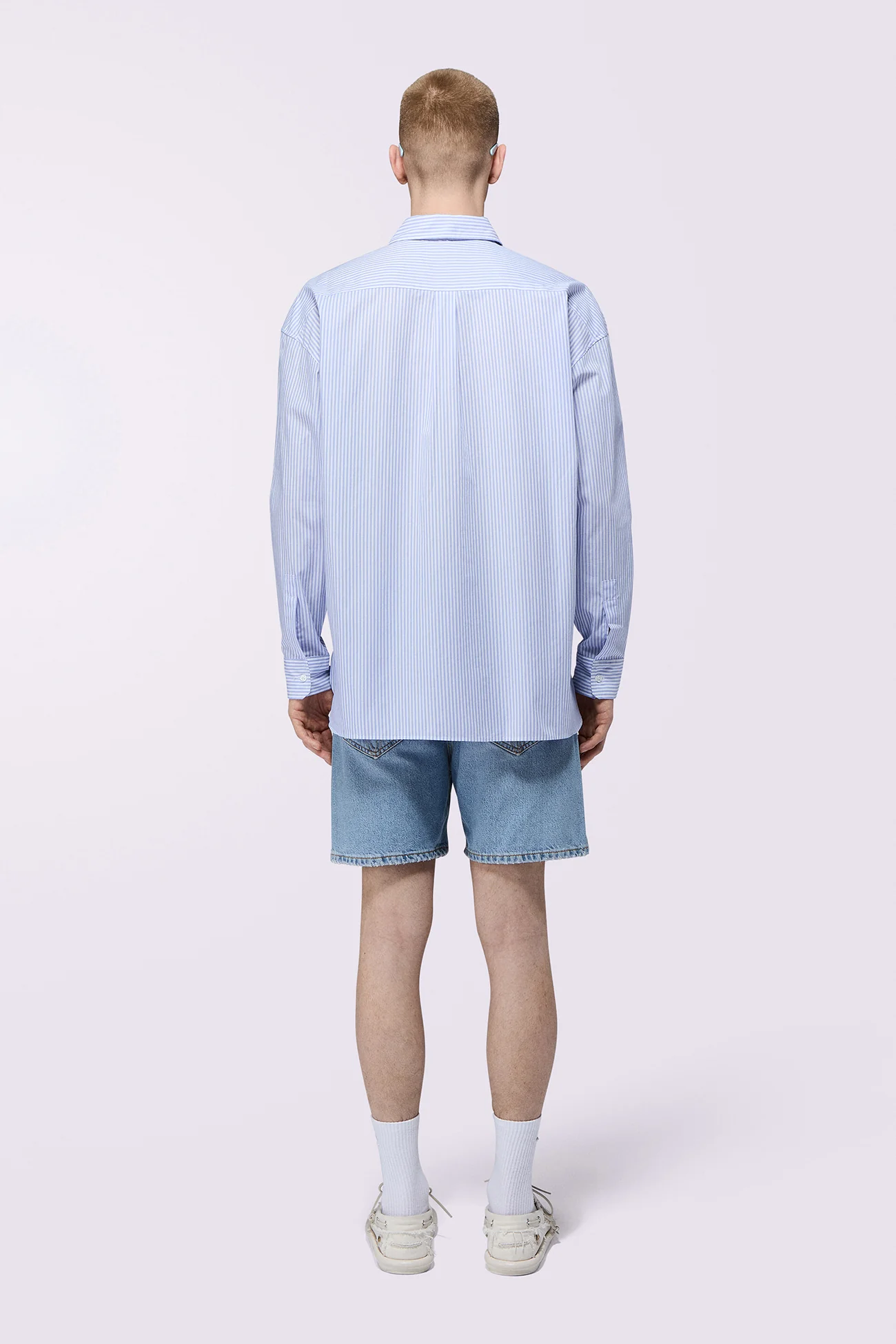 Logo Stripe Shirt Blue - Image 3