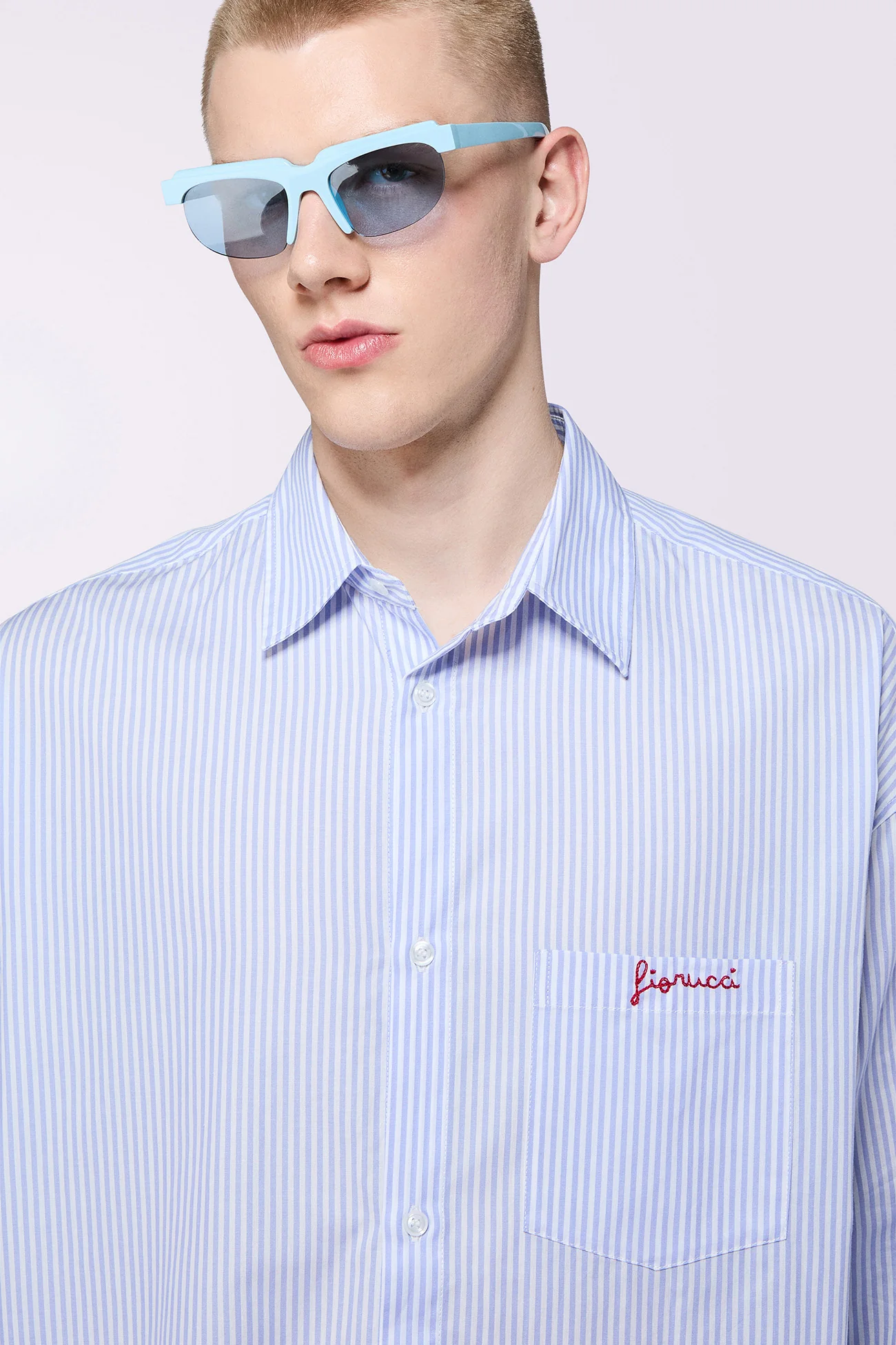 Logo Stripe Shirt Blue - Image 4