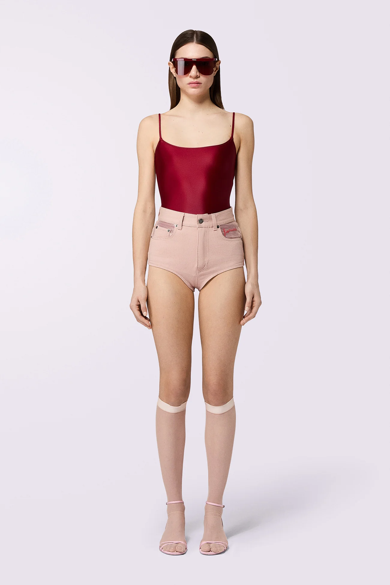 Strappy Bodysuit Burgundy - Image 2