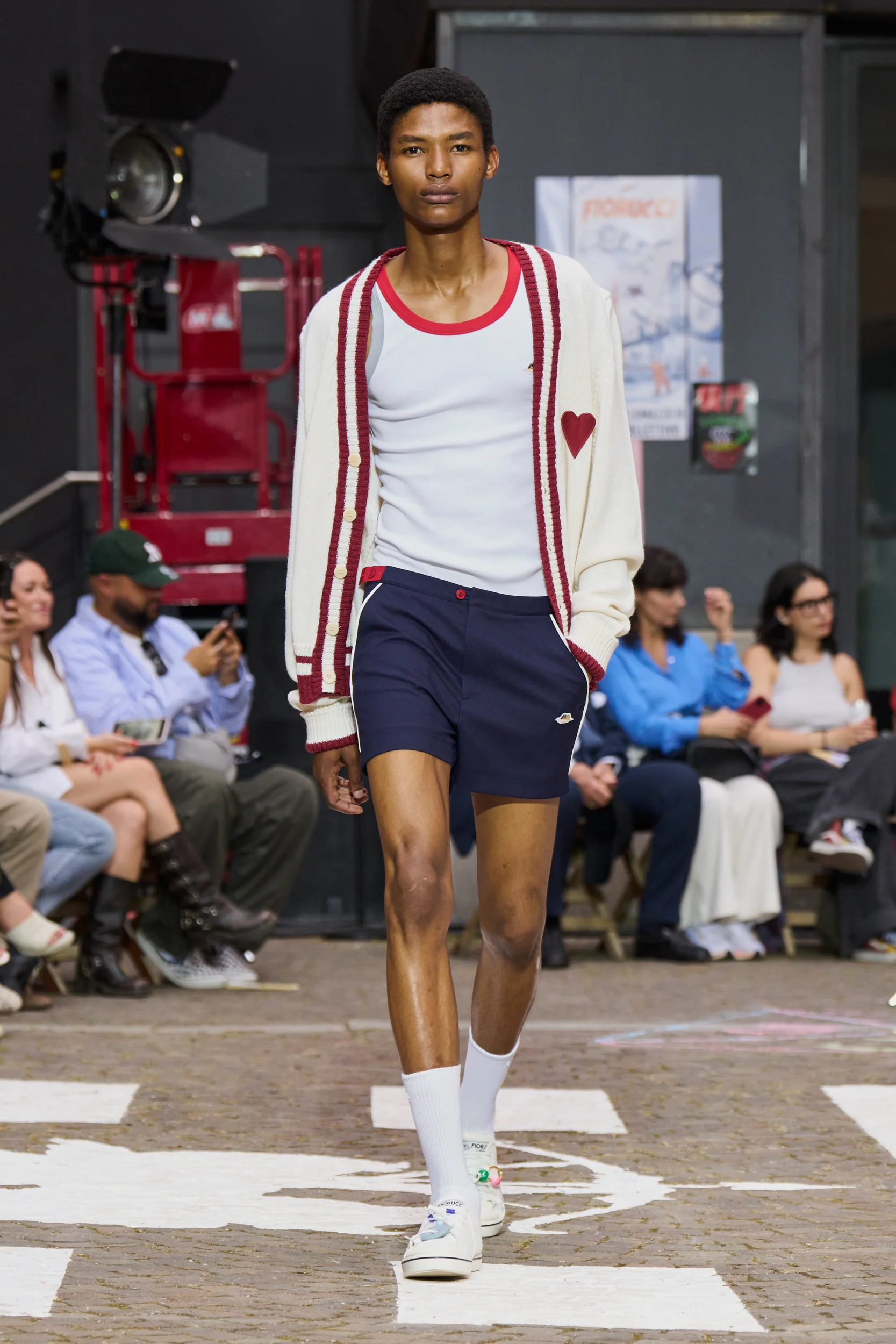 Angels Patch Contrast Piping Shorts Navy - Image 3