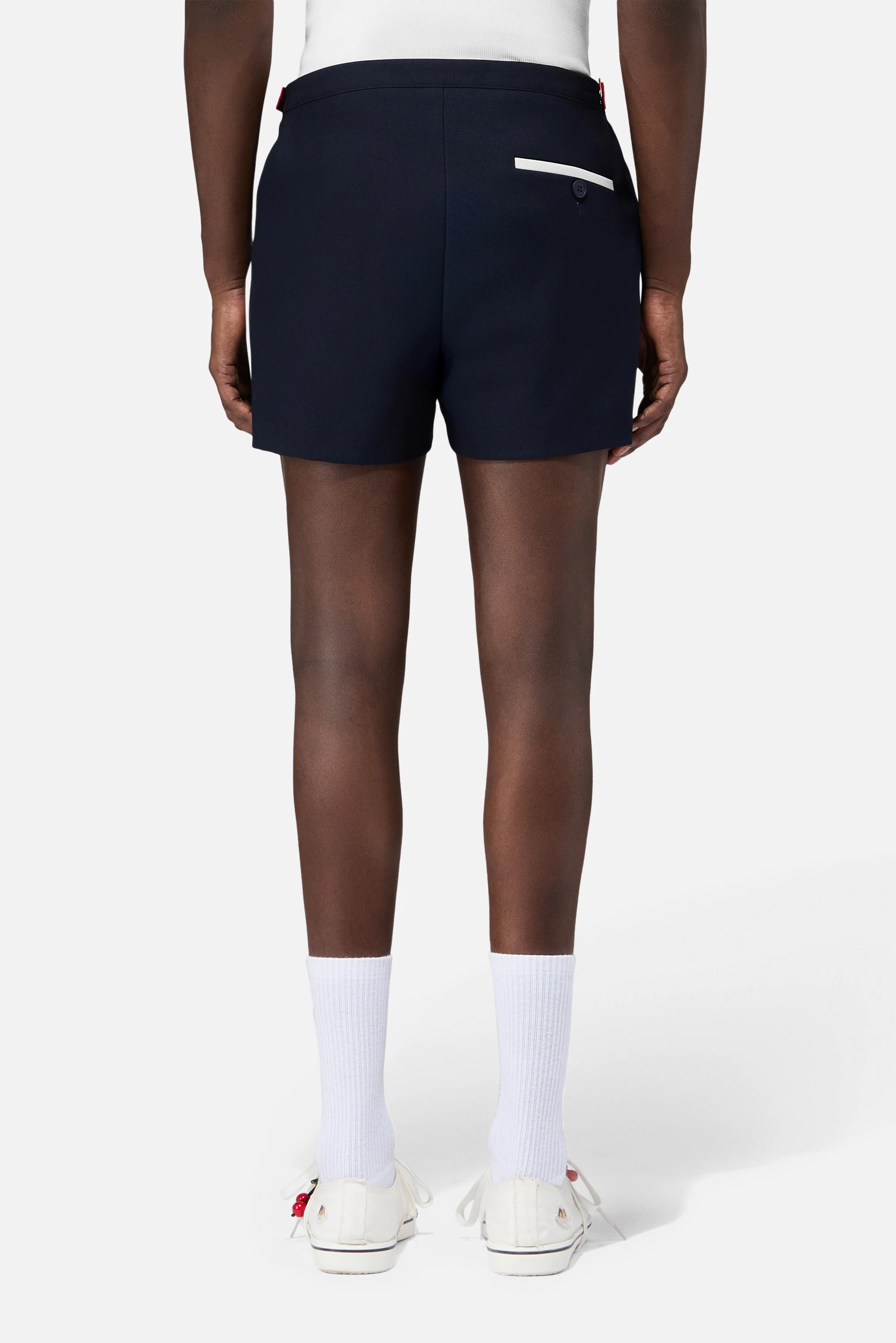 Angels Patch Contrast Piping Shorts Navy - Image 4