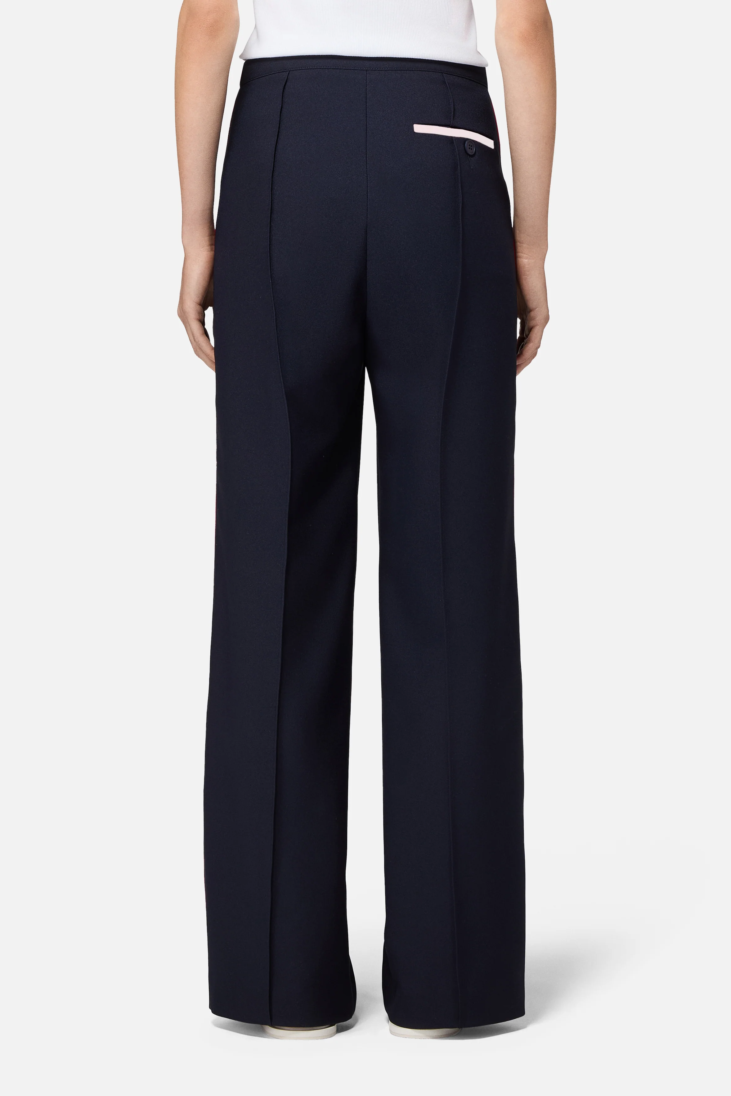 Angels Patch Contrast Piping Trousers Navy - Image 3
