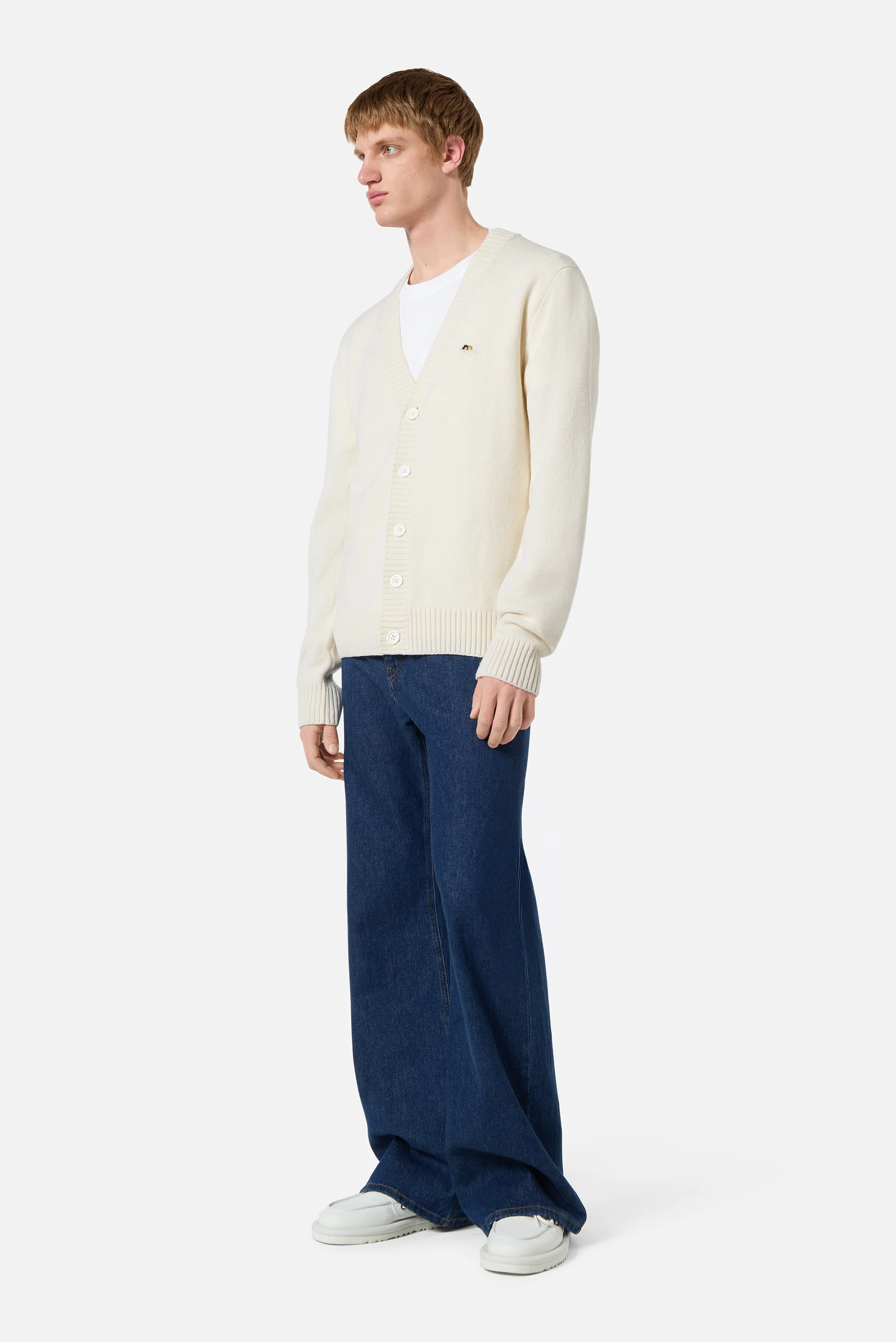 Angels Patch Knit Cardigan Cream - Image 3