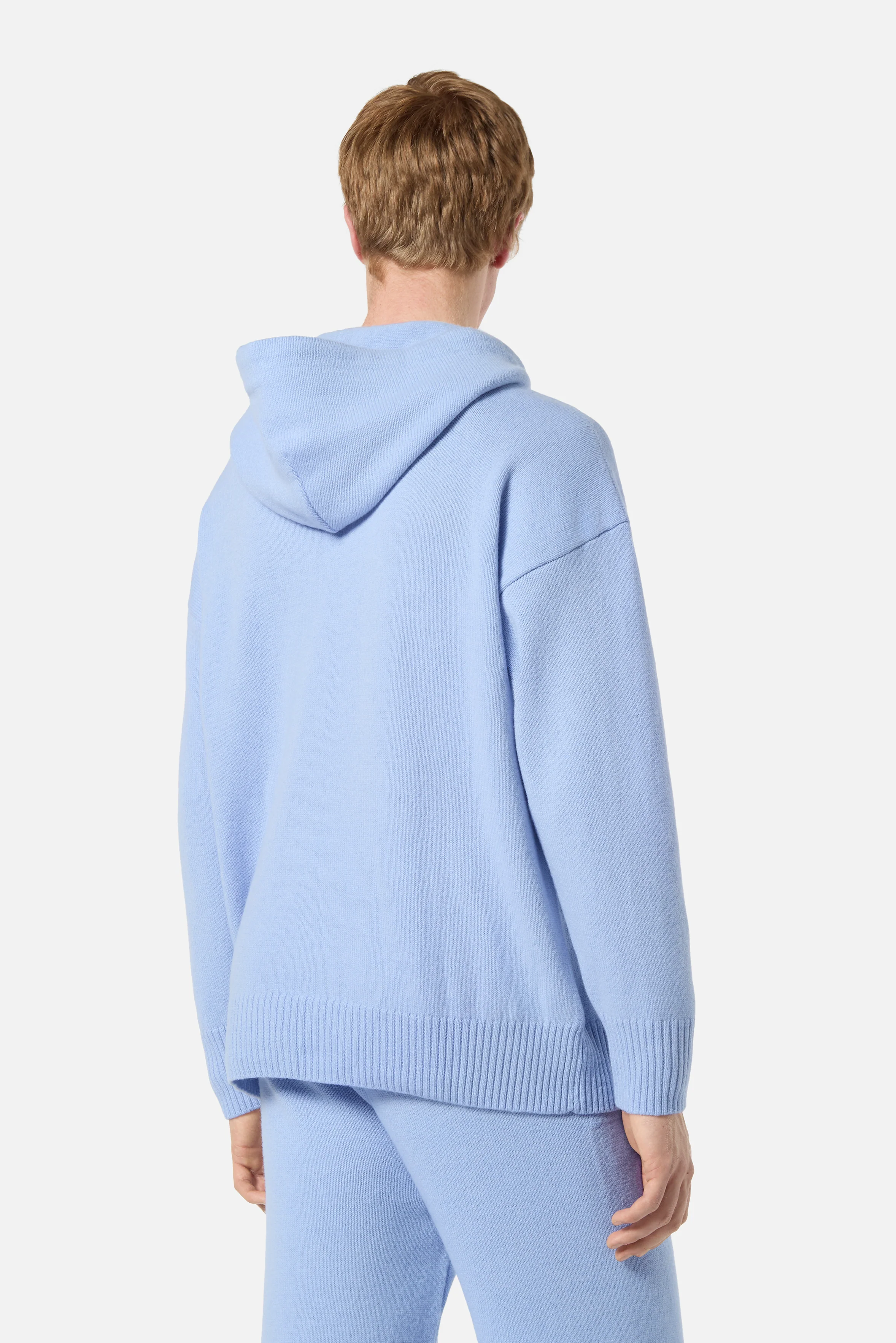Angels Patch Knit Hoodie Light Blue - Image 4