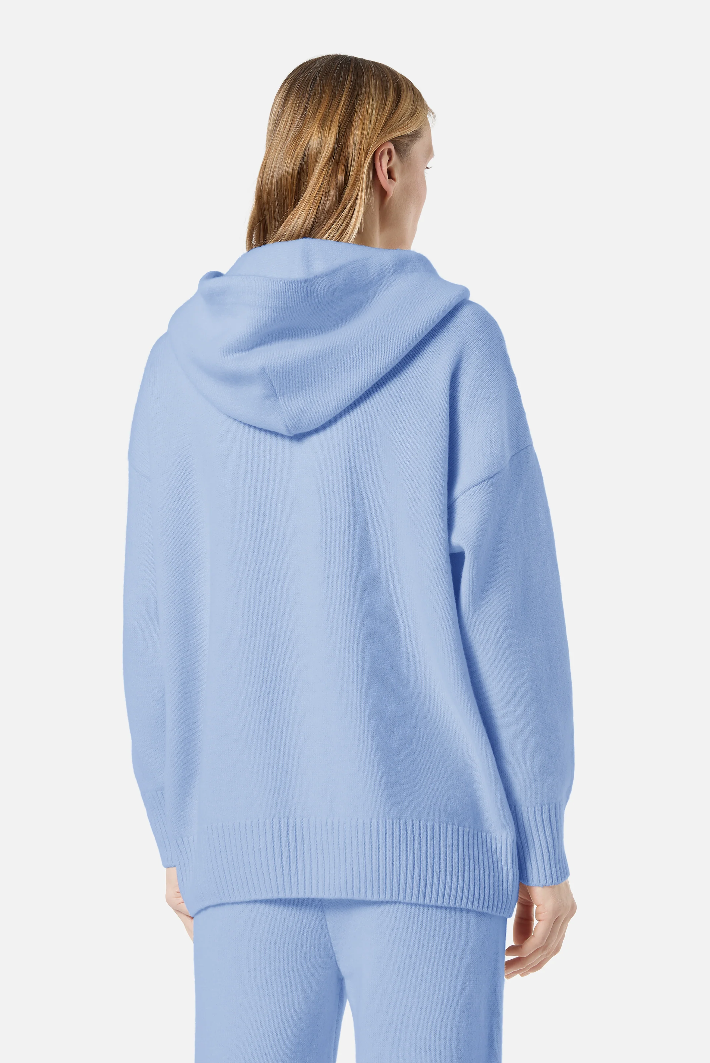 Angels Patch Knit Hoodie Light Blue - Image 5