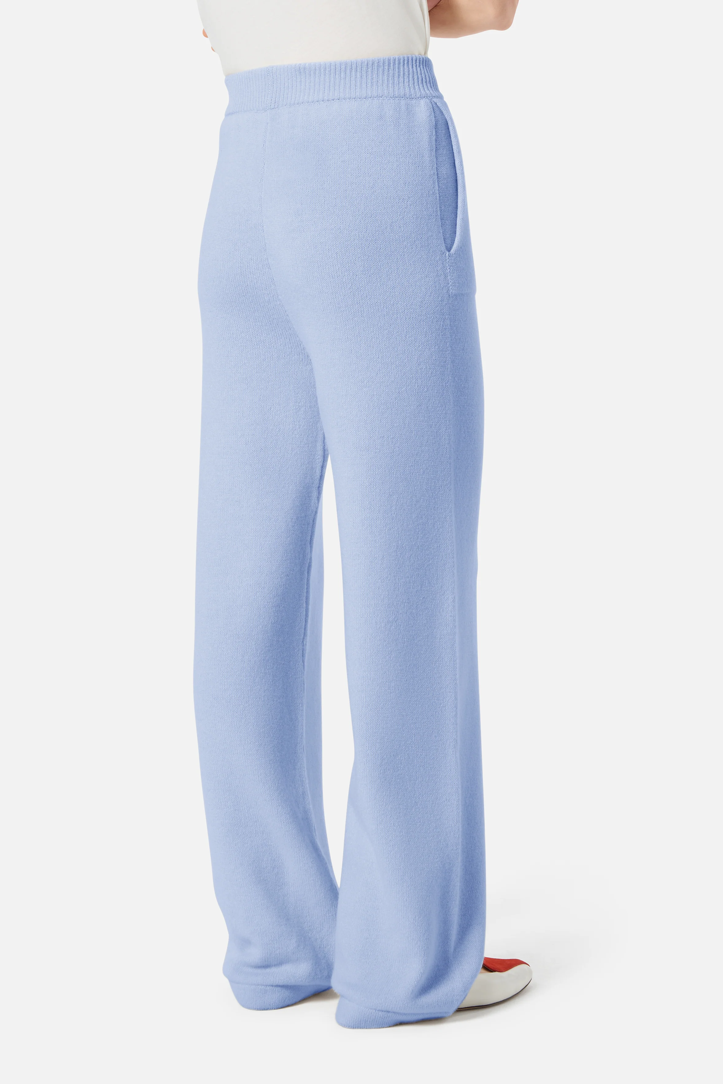 Angels Patch Knit Trousers Light Blue - Image 4