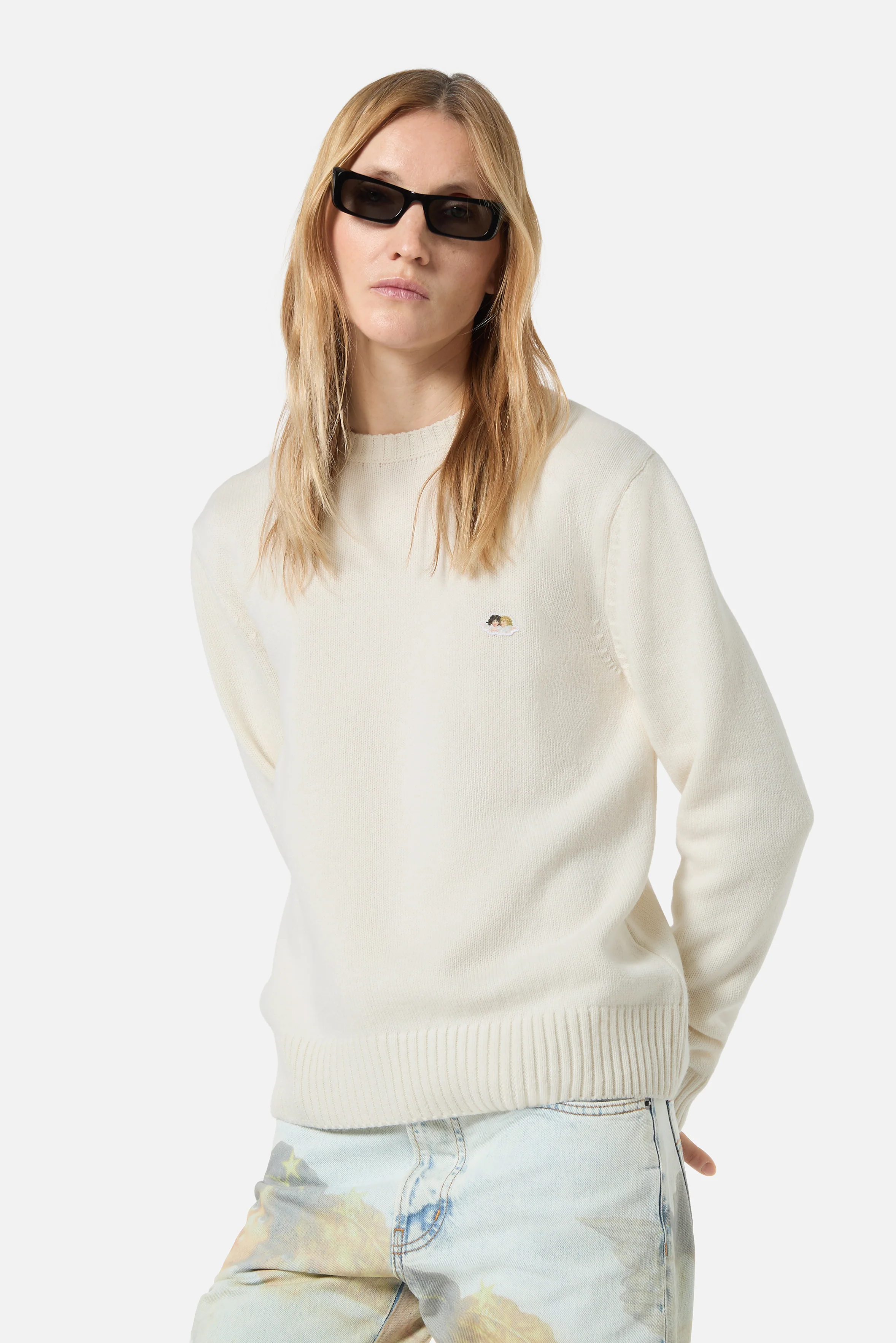 Angels Patch Merino Jumper Cream - Image 3