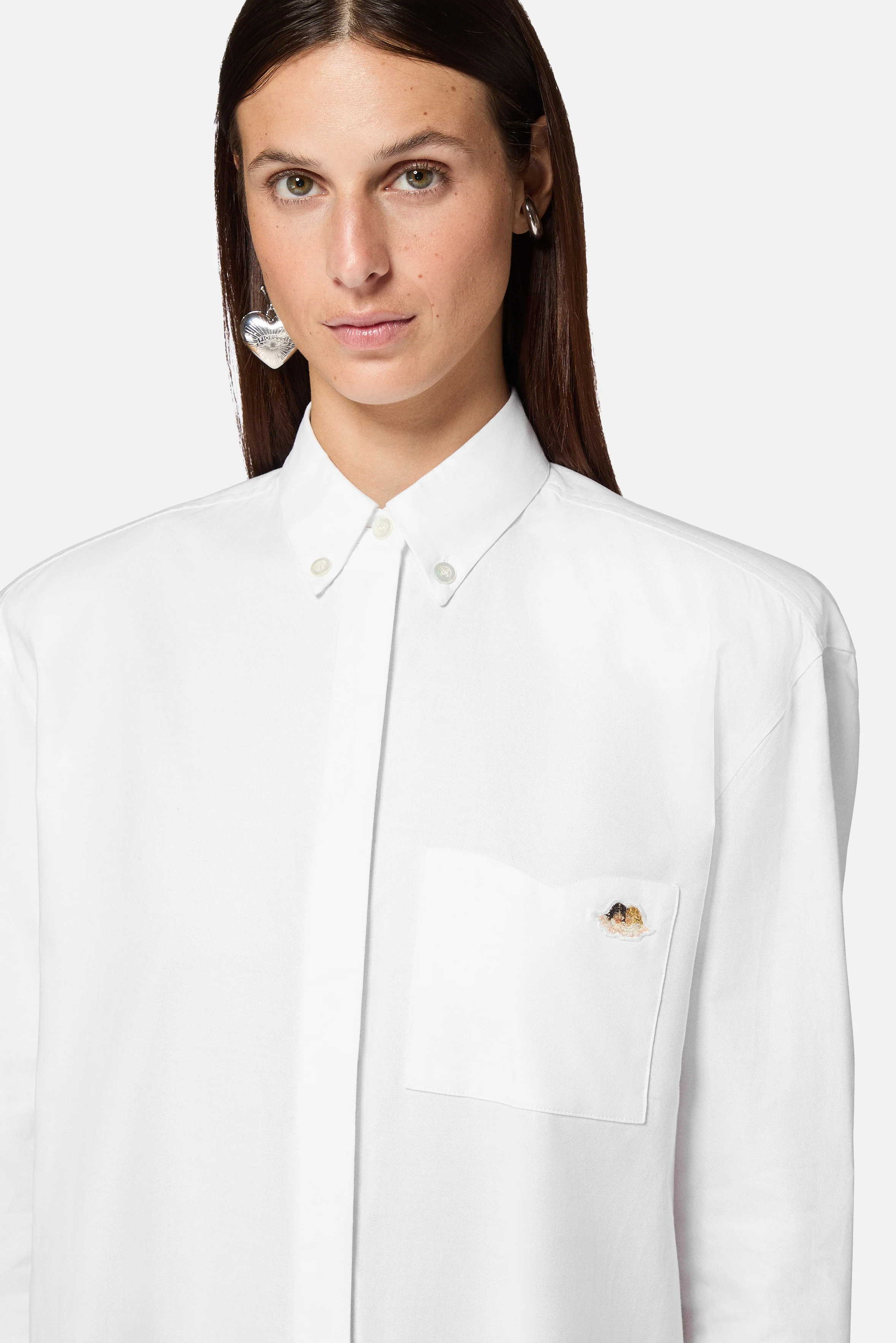 Angels Patch Midi Shirt Dress White - Image 5