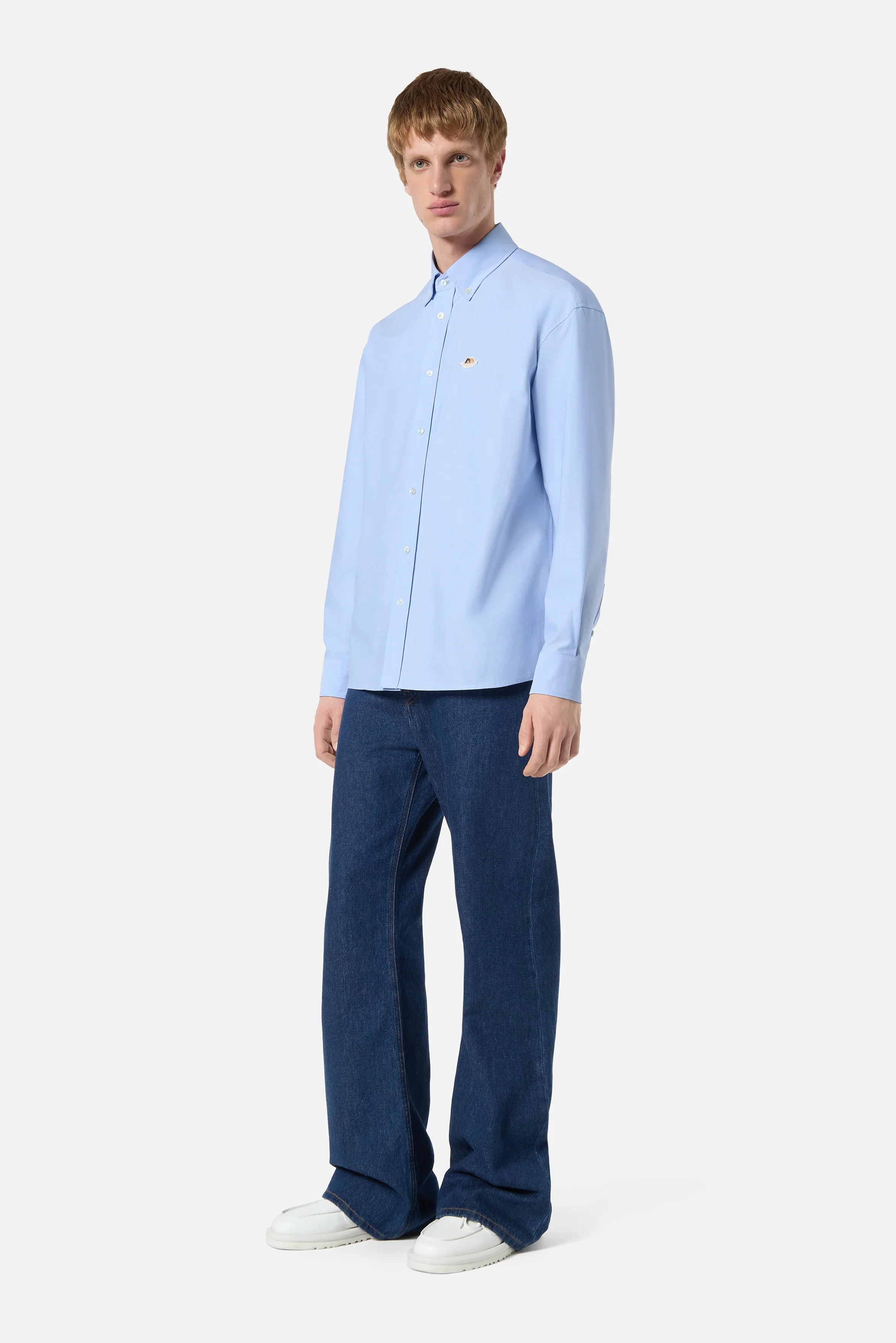 Angels Patch Relaxed Shirt Light Blue - Image 3