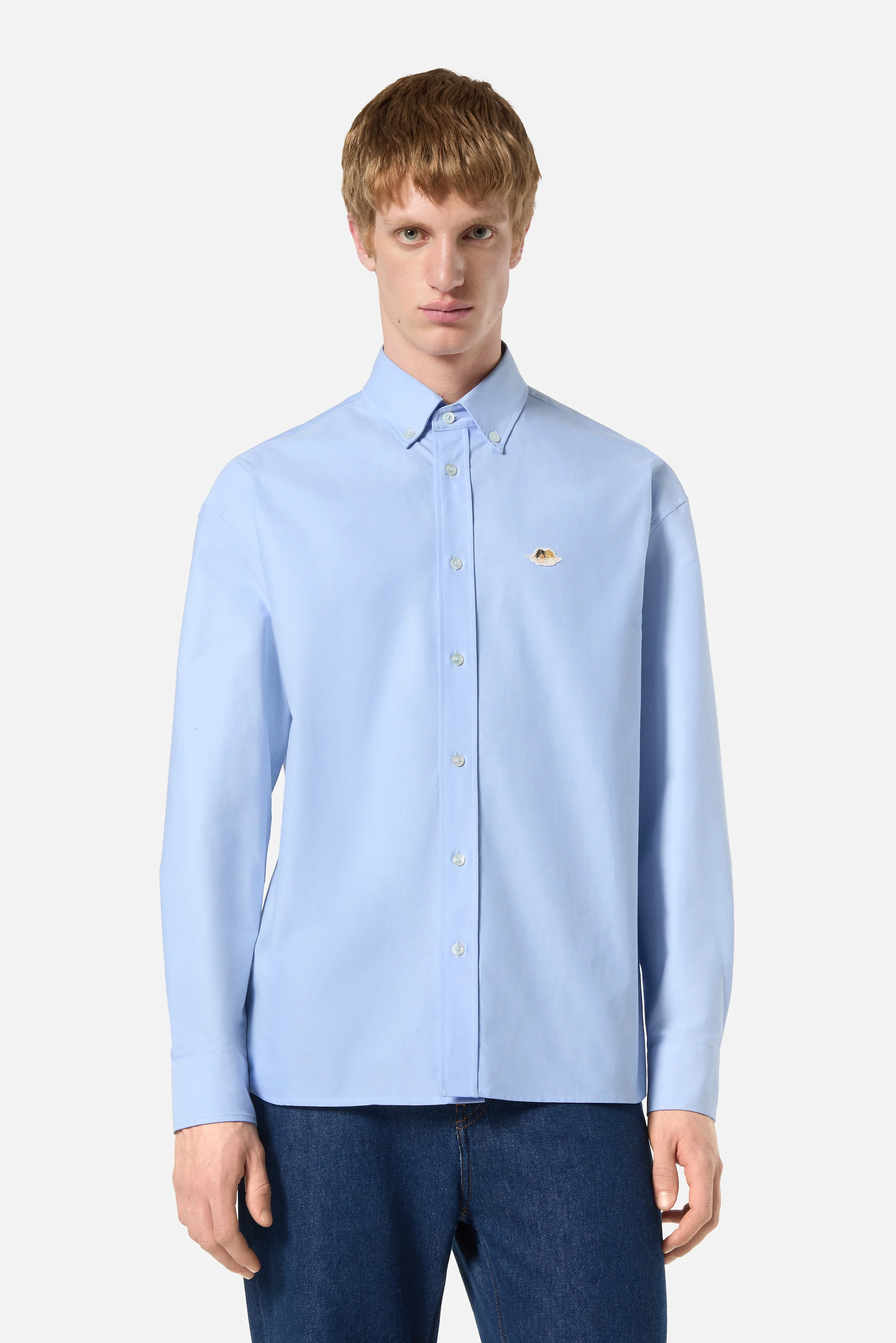 Angels Patch Relaxed Shirt Light Blue - Image 4