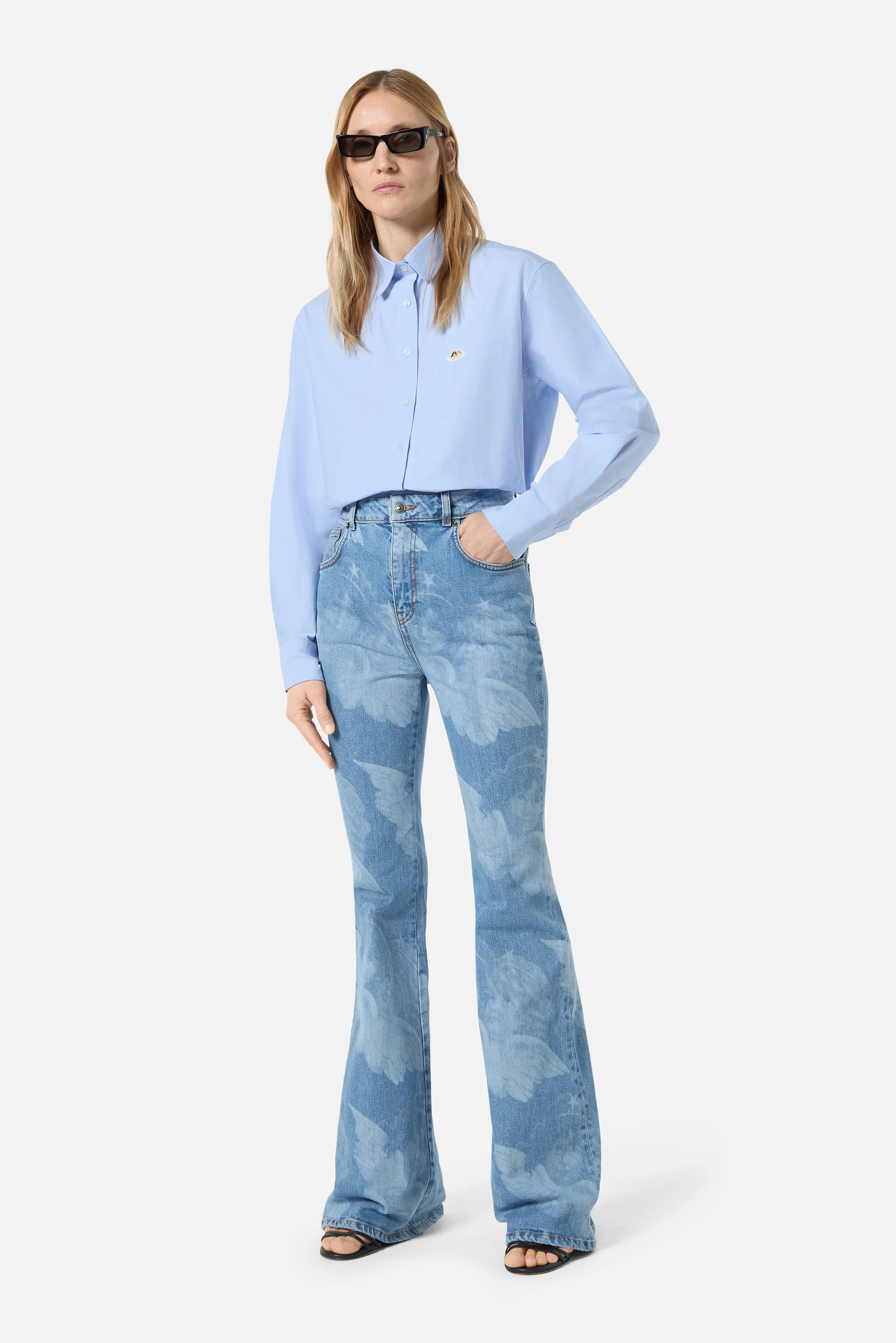 Angels Patch Relaxed Shirt Light Blue - Image 3