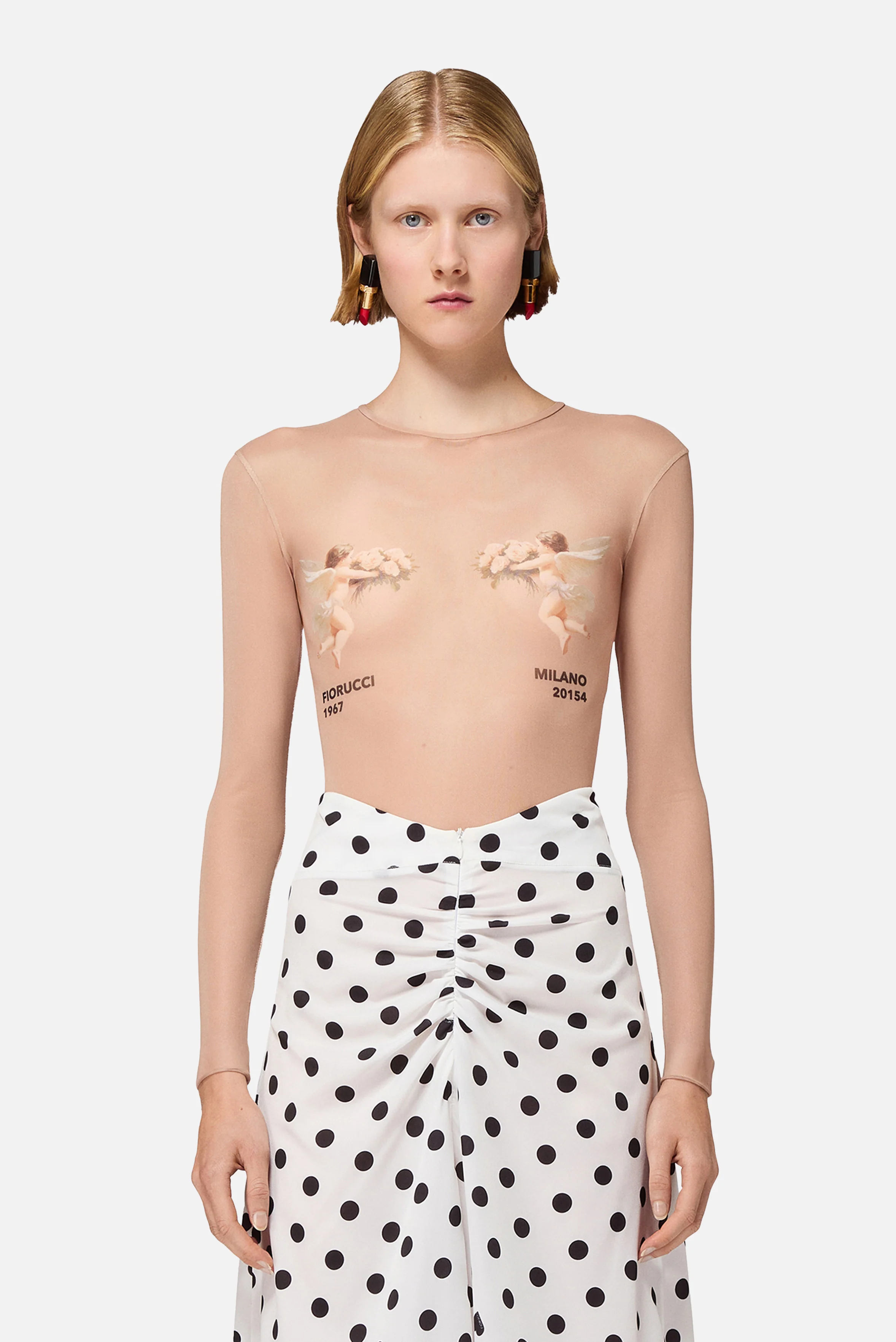 Bouquet Cupid Tulle Bodysuit Nude - Image 3