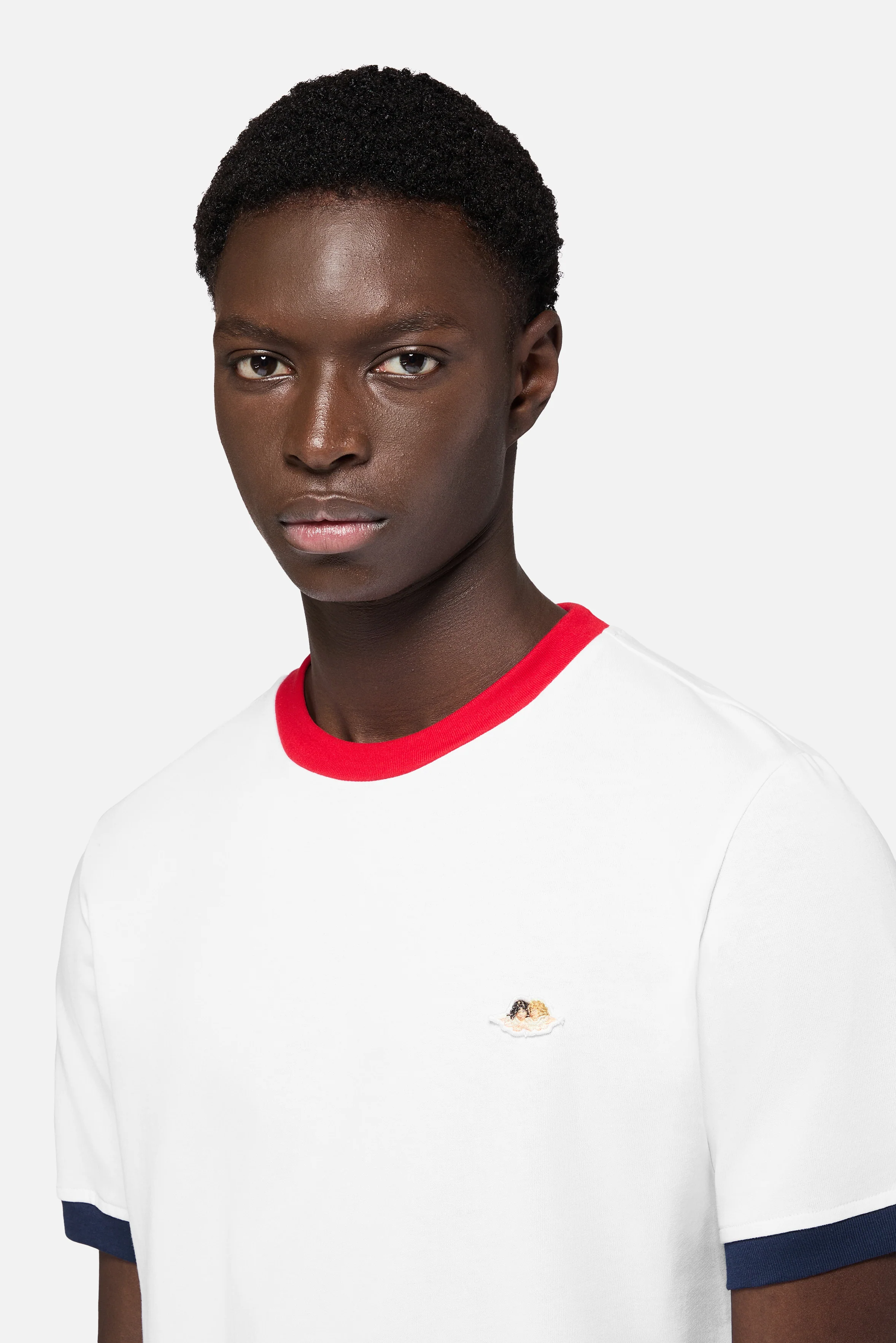 Contrast Trims Angels Patch Regular T-Shirt White - Image 4