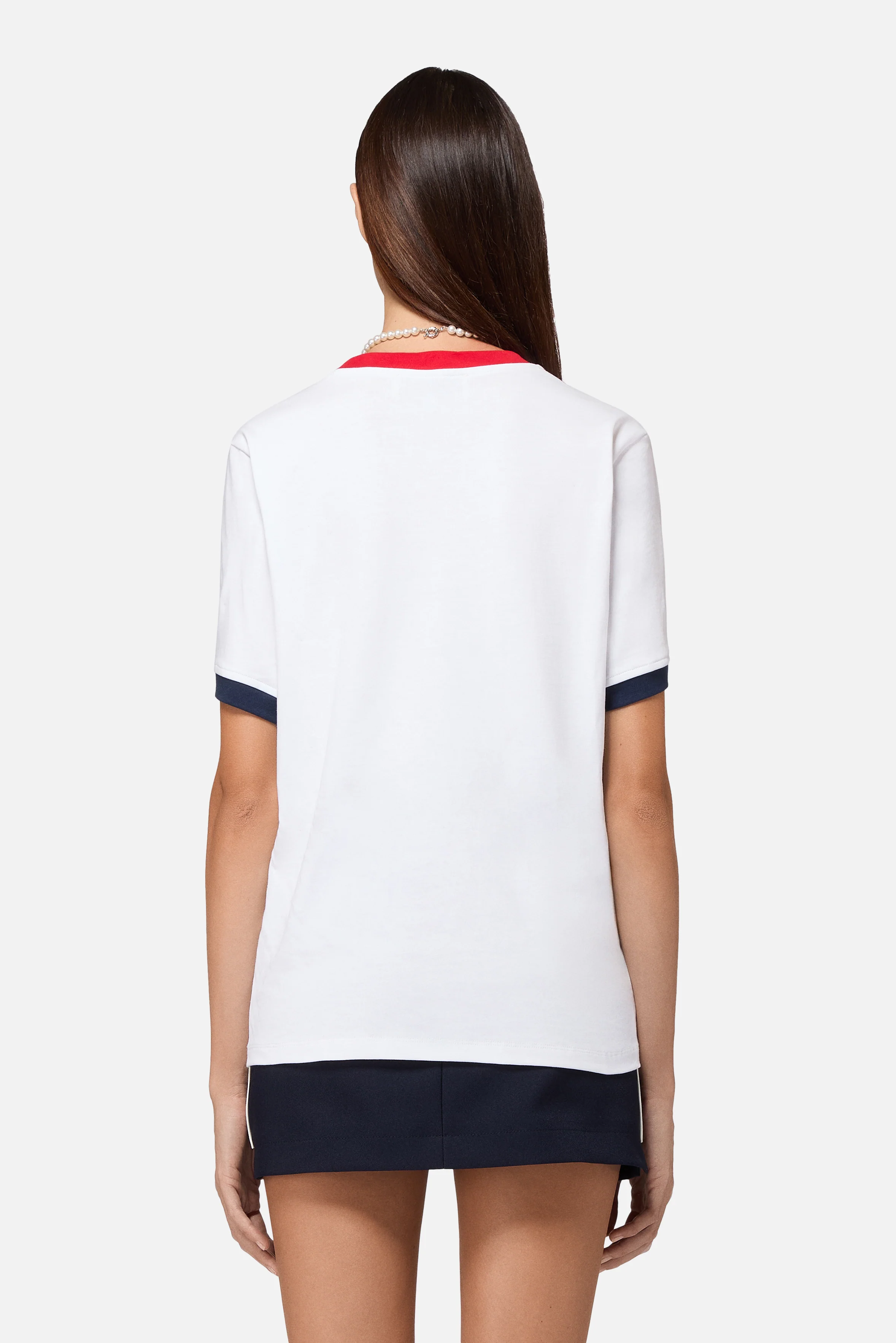 Contrast Trims Angels Patch Regular T-Shirt White - Image 3