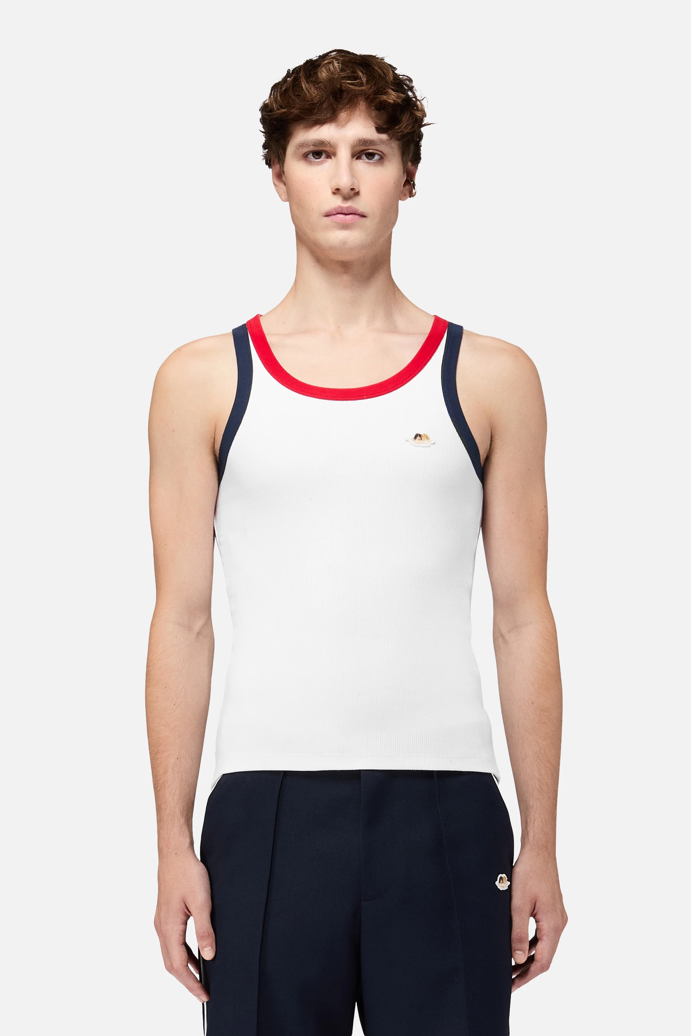 Contrast Trims Angels Patch Tank Top White - Image 3