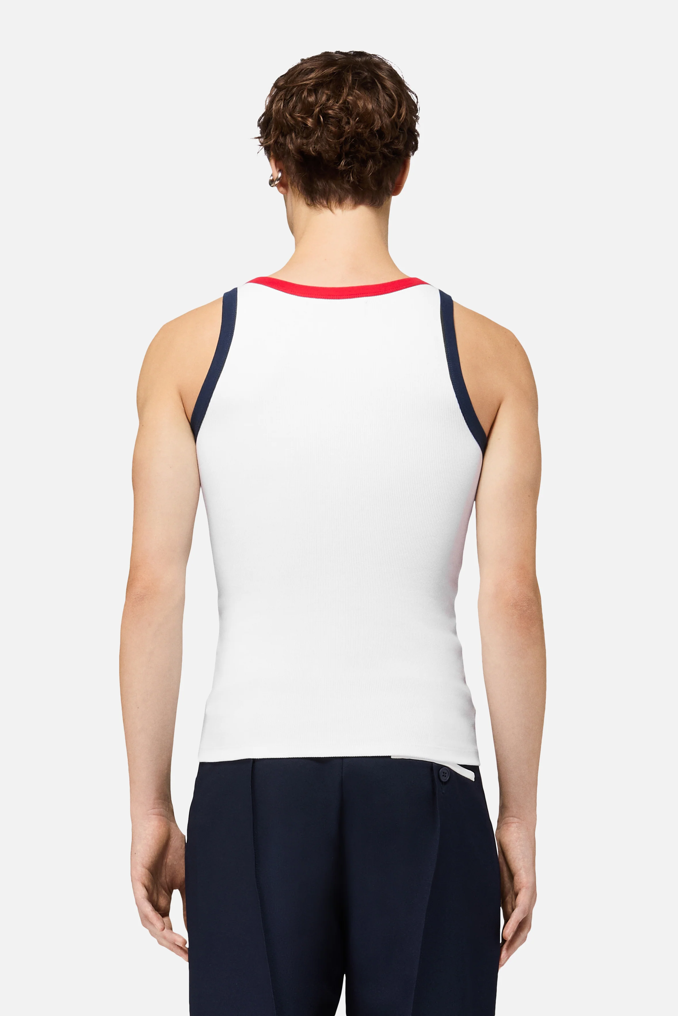 Contrast Trims Angels Patch Tank Top White - Image 4