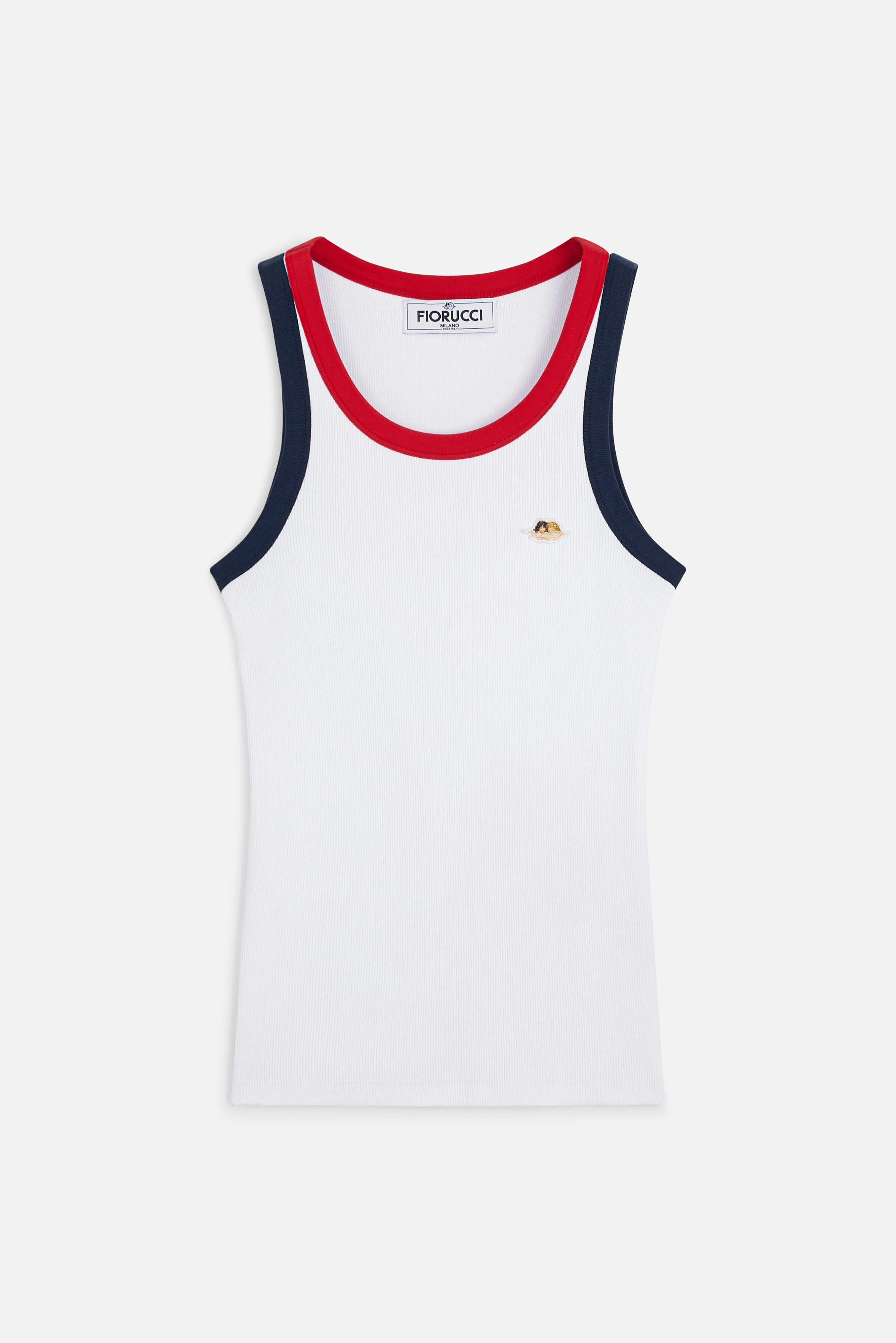 Contrast Trims Angels Patch Tank Top White - Image 2
