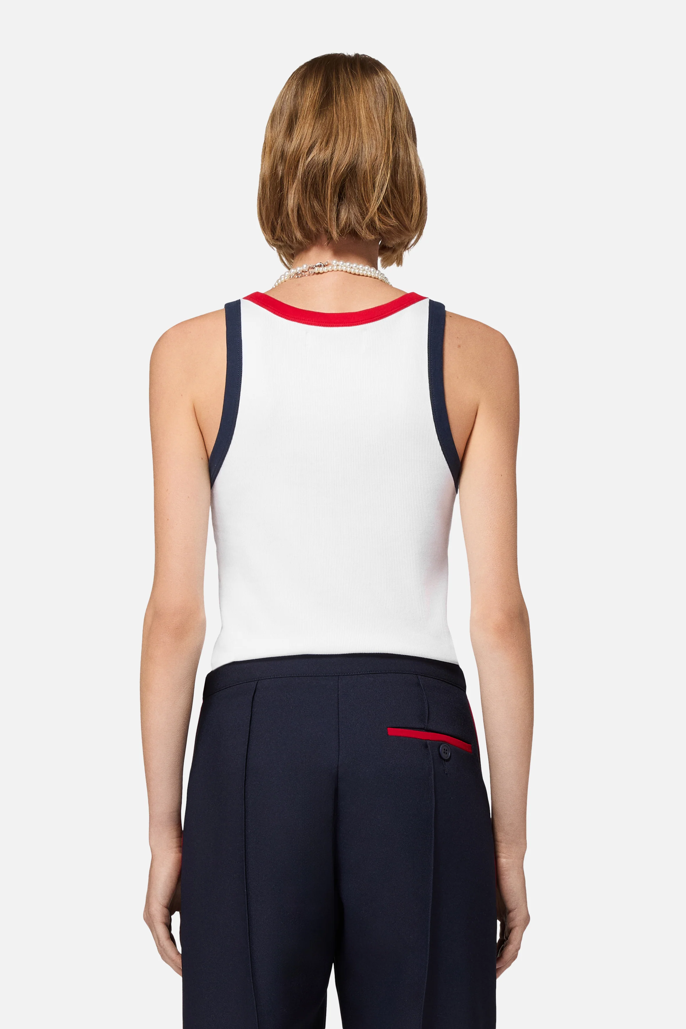 Contrast Trims Angels Patch Tank Top White - Image 3