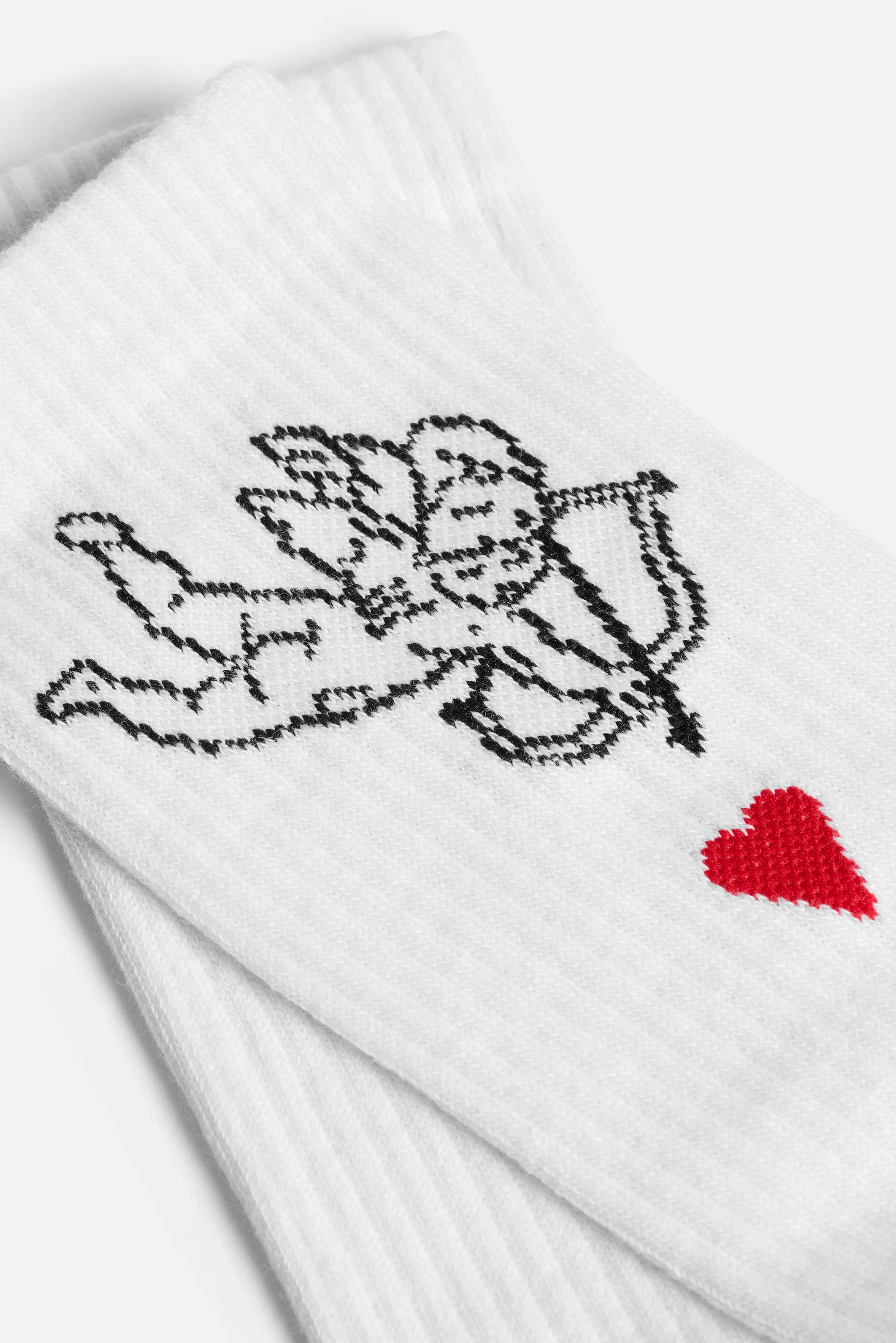 Cupid Heart Socks White - Image 3