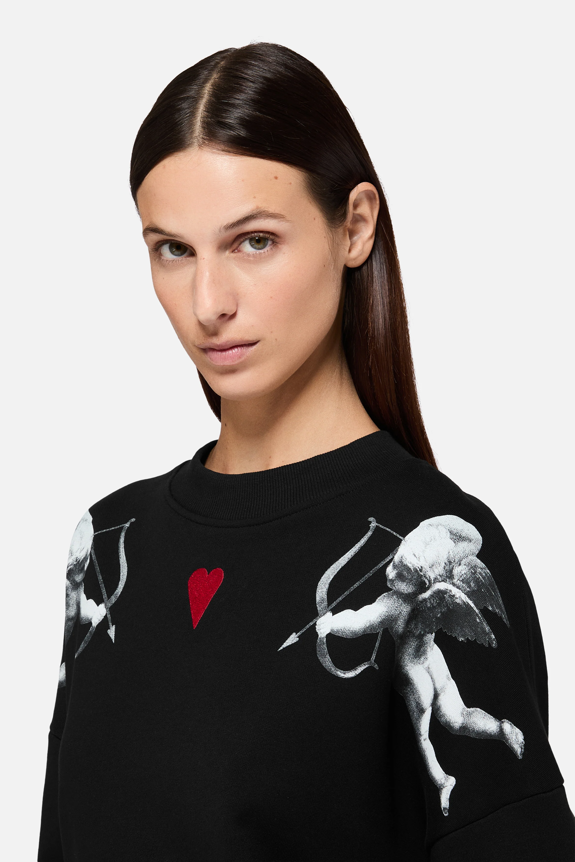 Double Angels Relaxed Sweatshirt Black - Image 4