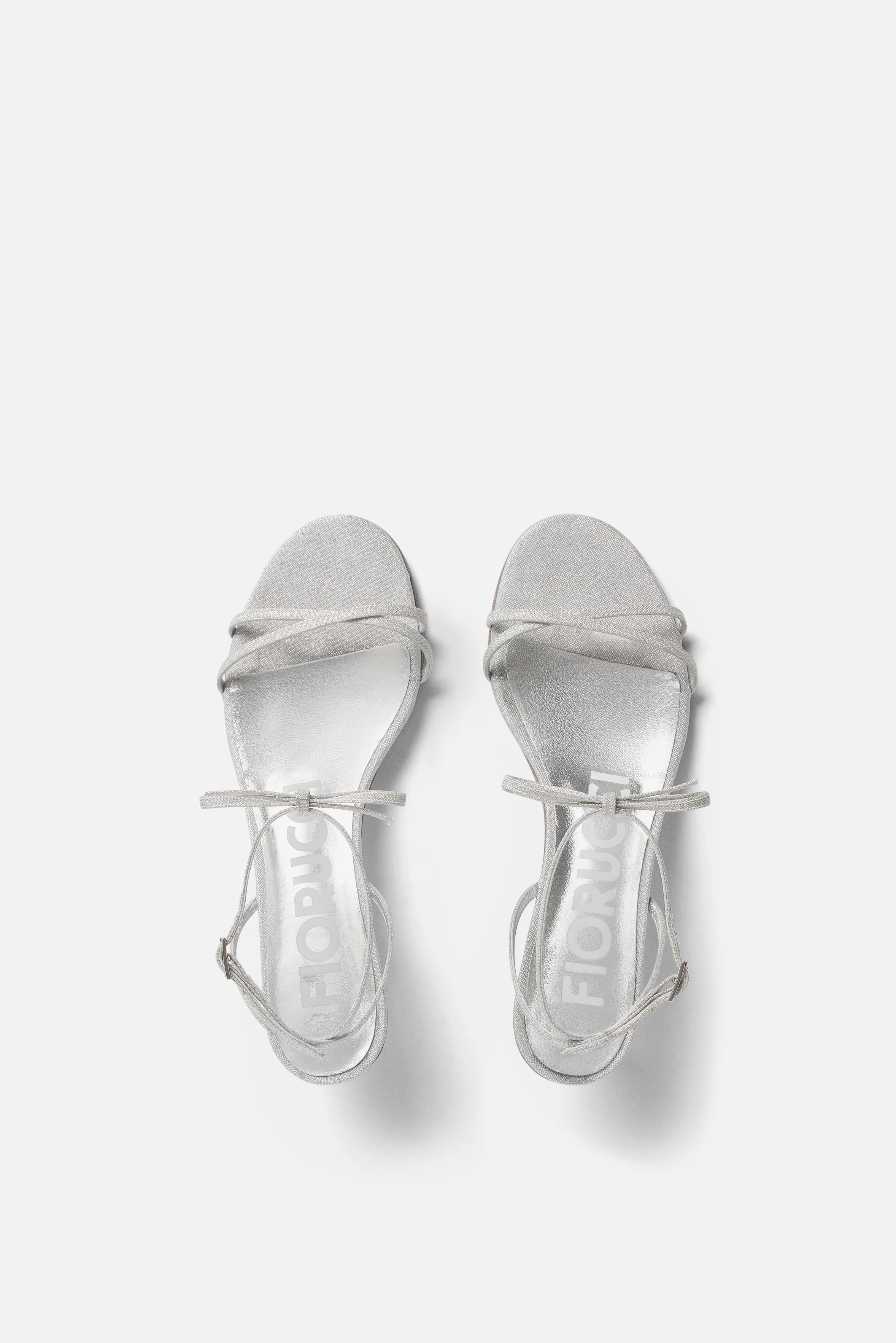 Glitter Leather Kitten Heels Silver - Image 4