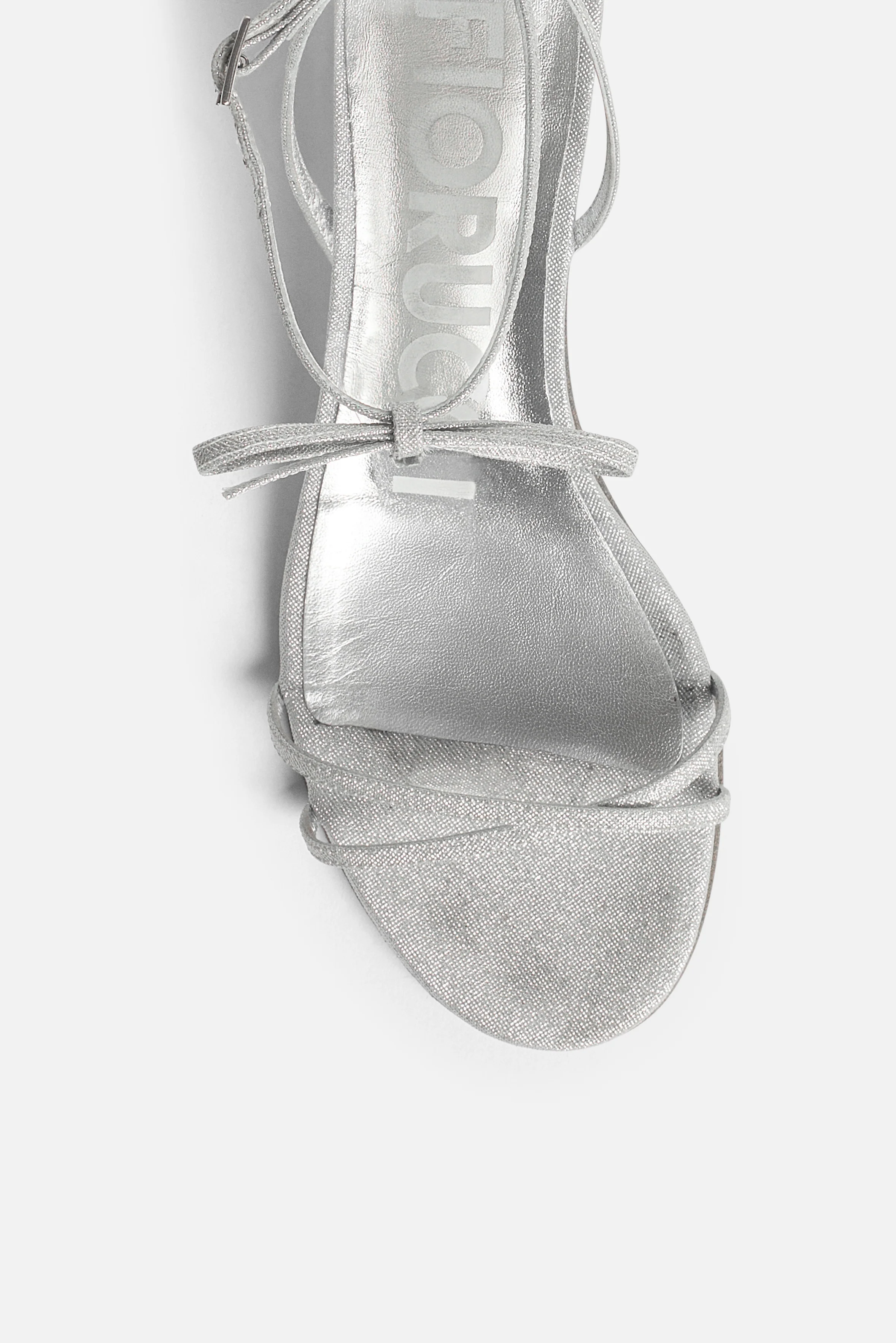Glitter Leather Kitten Heels Silver - Image 6