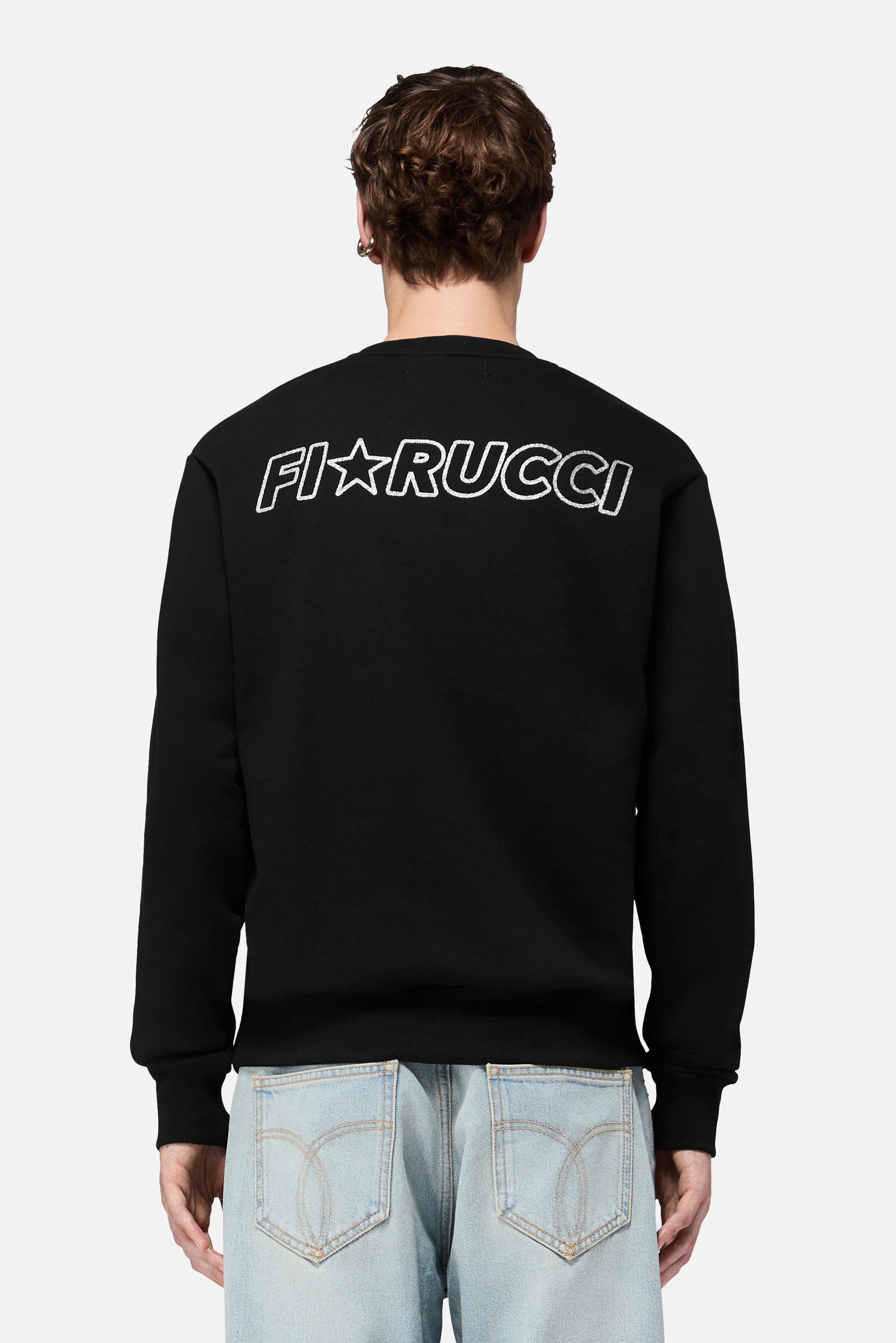 Glitter Star Logo Regular Sweatshirt Black - Image 2