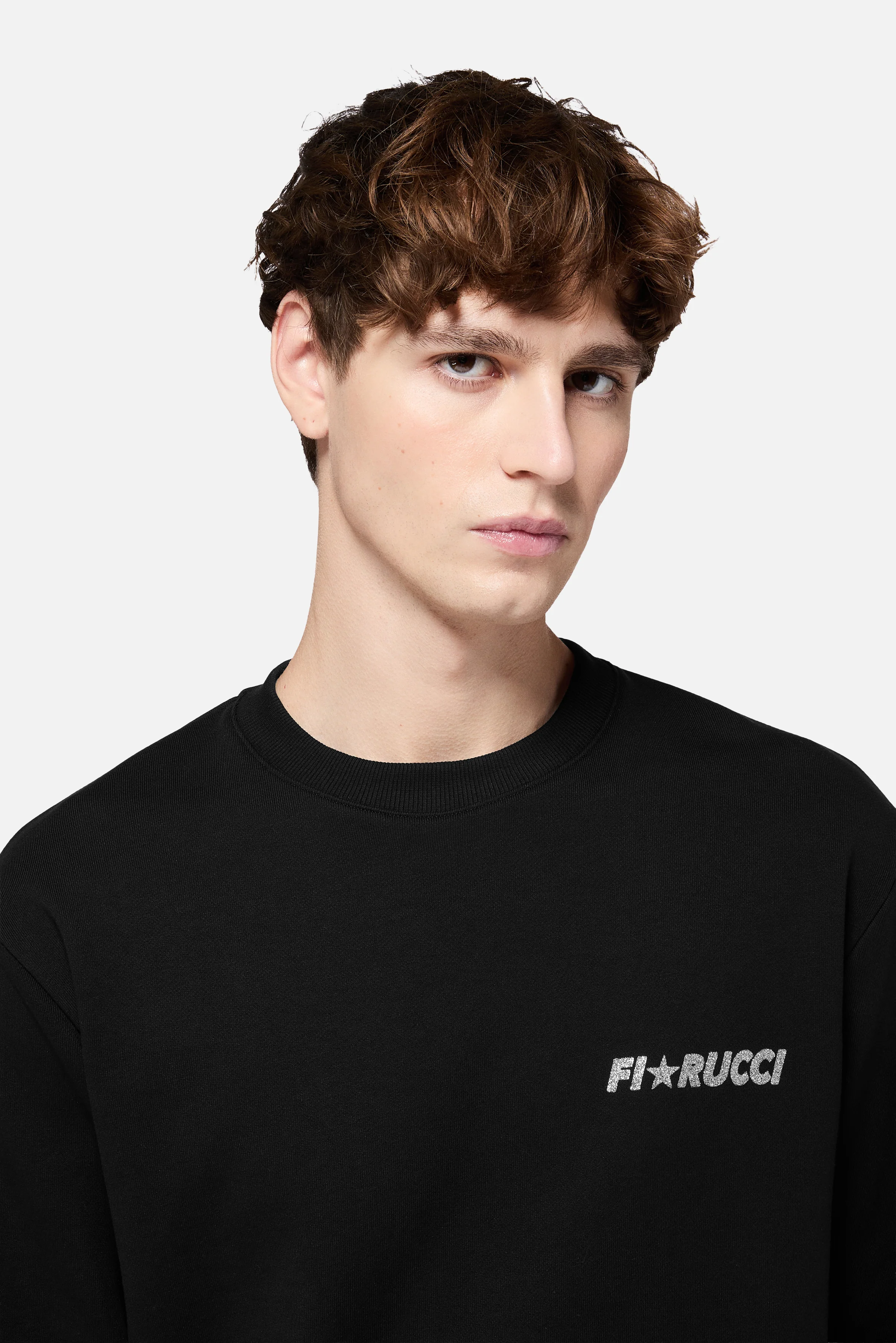 Glitter Star Logo Regular Sweatshirt Black - Image 3