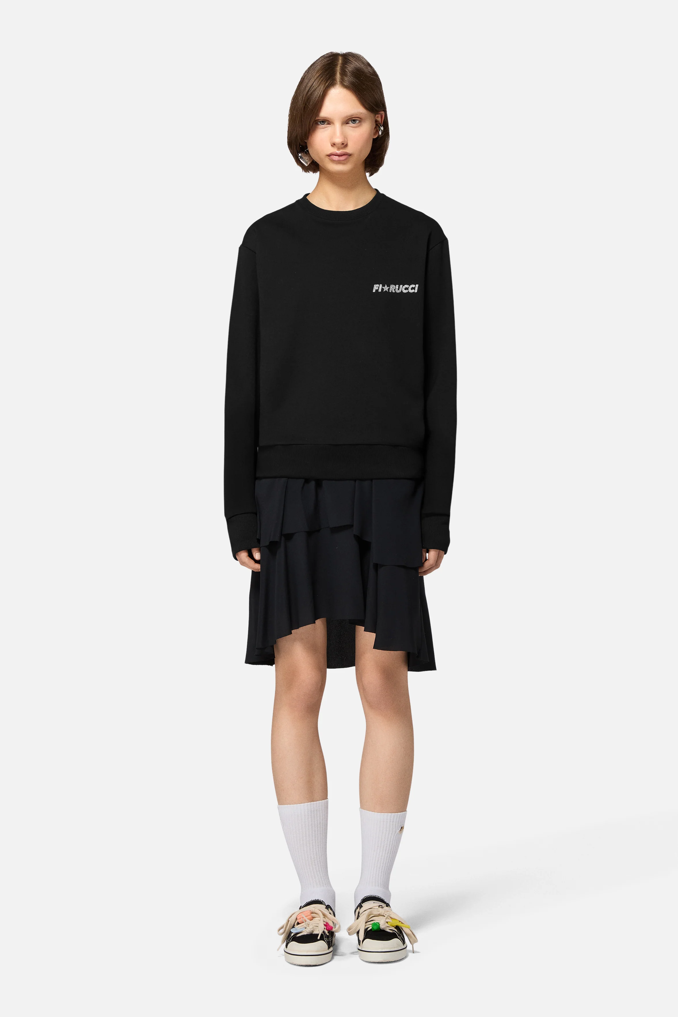 Glitter Star Logo Regular Sweatshirt Black - Image 2
