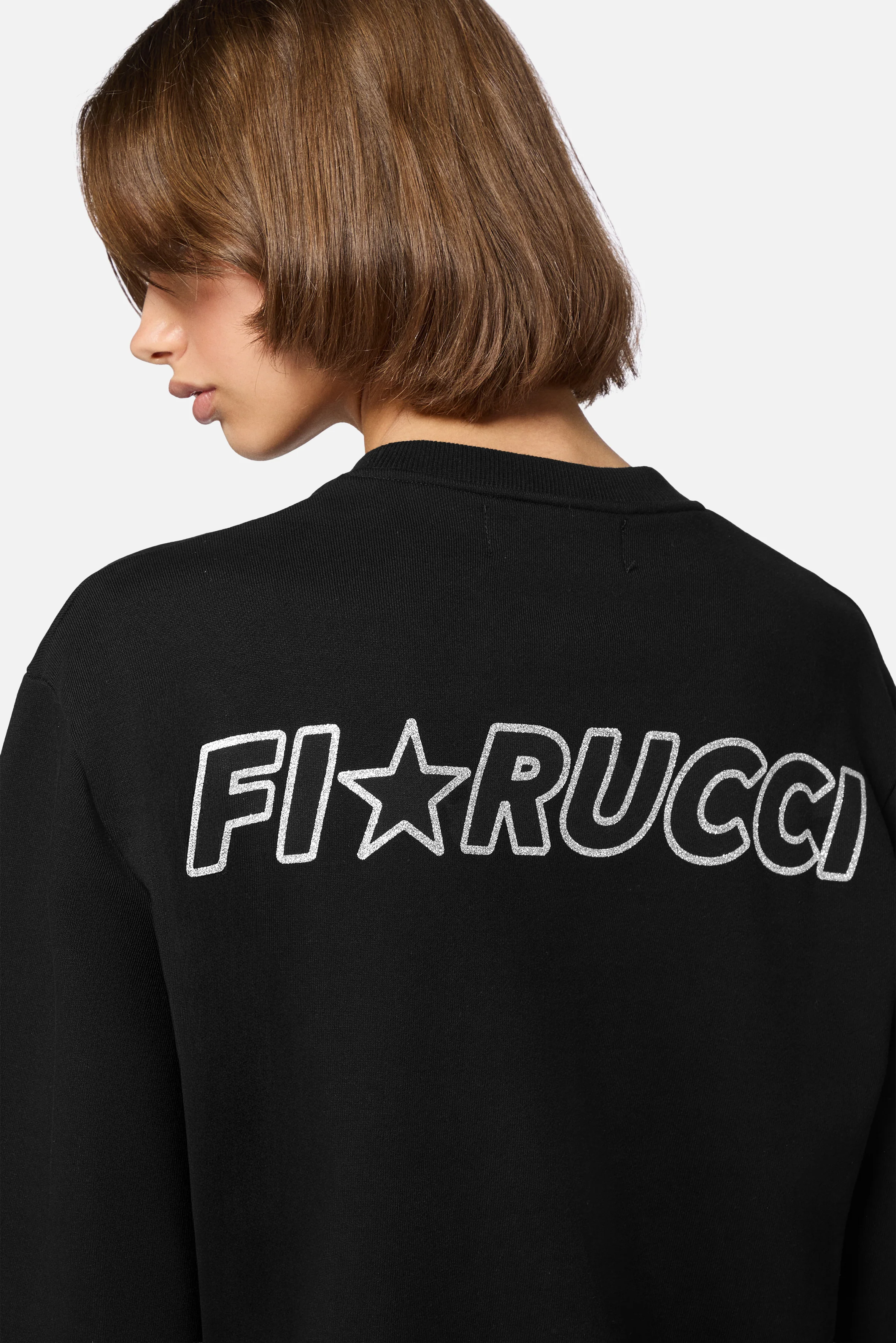Glitter Star Logo Regular Sweatshirt Black - Image 4