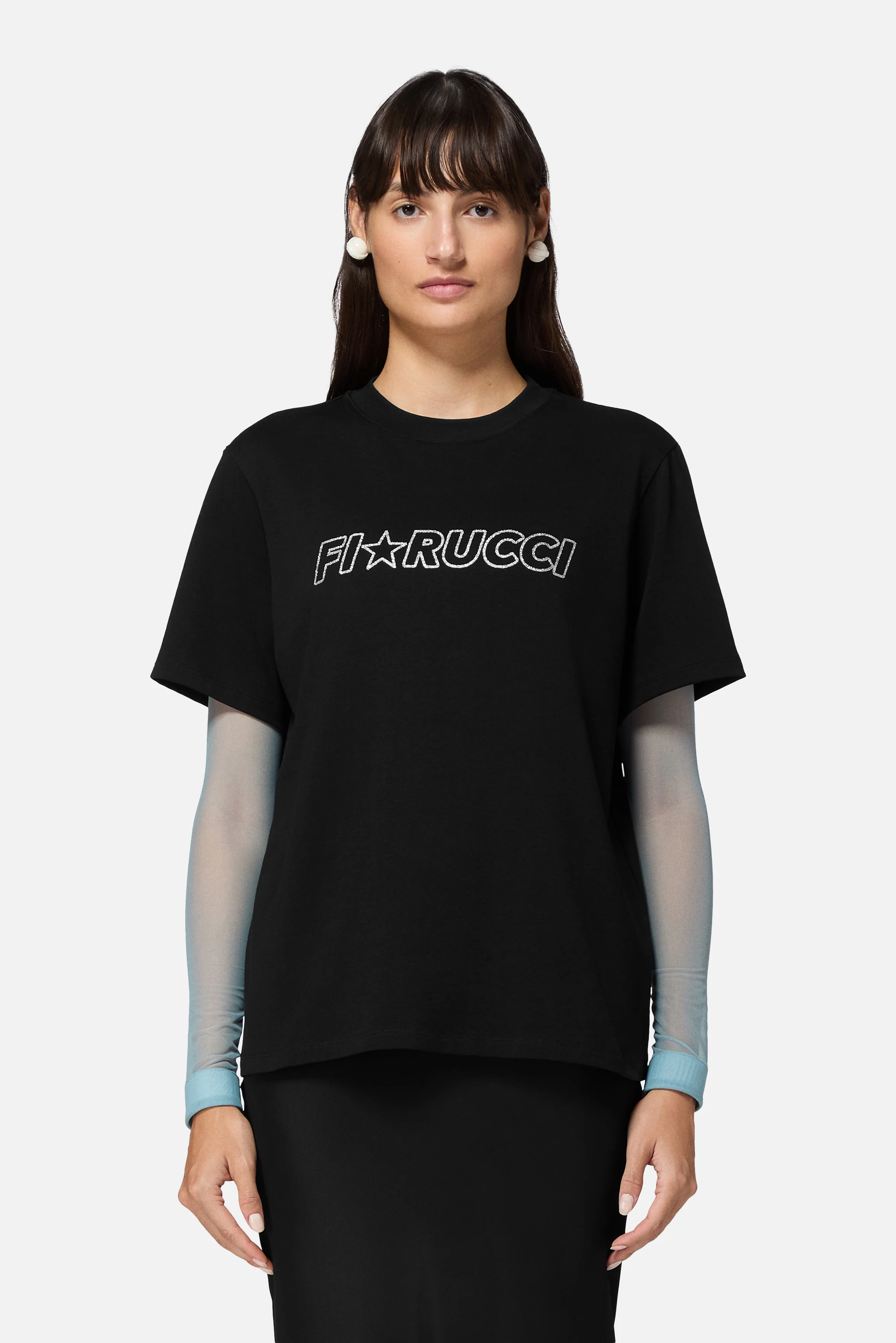 Glitter Star Logo Regular T-Shirt Black - Image 4