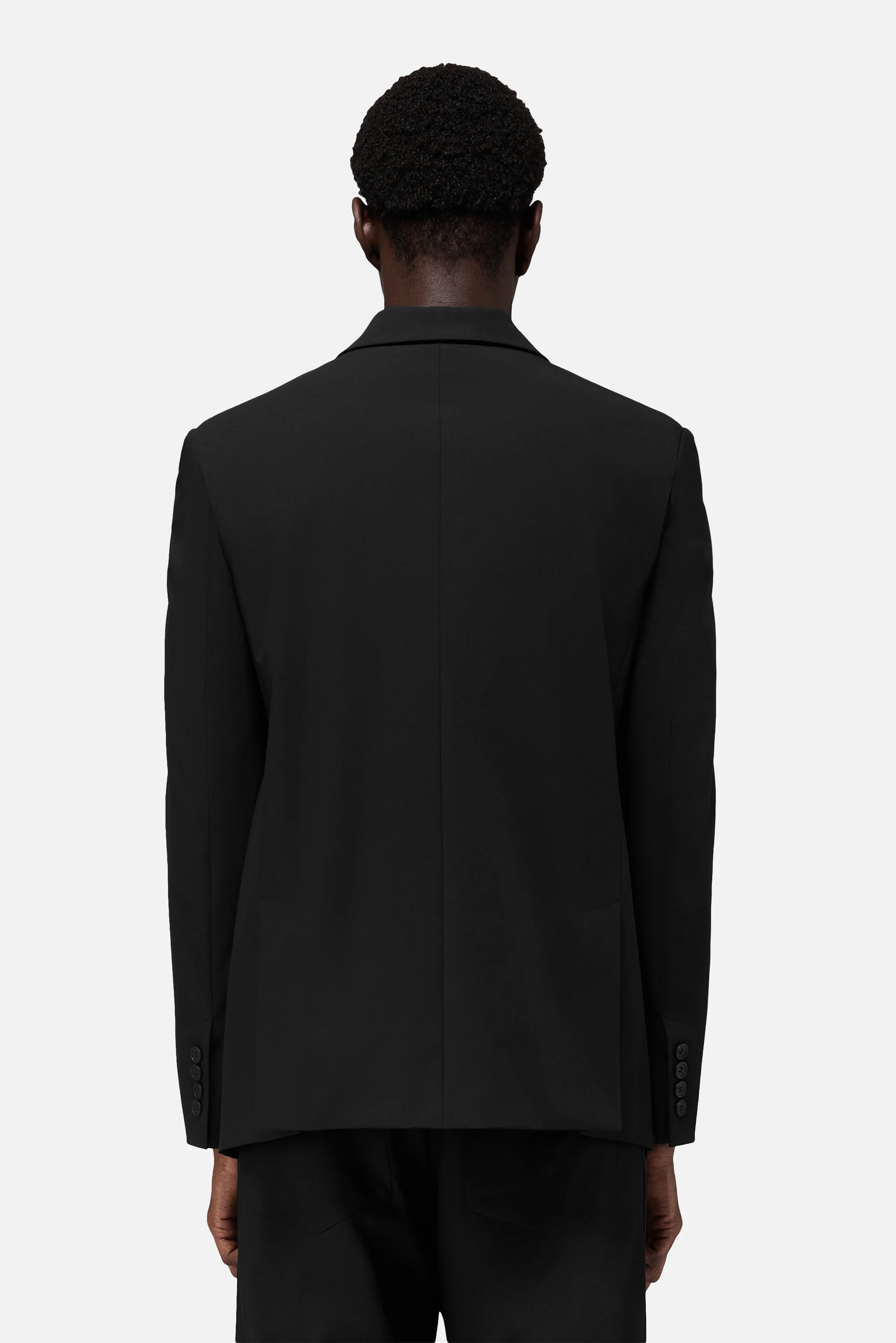 Heart Button Satin Trims Blazer Black - Image 4