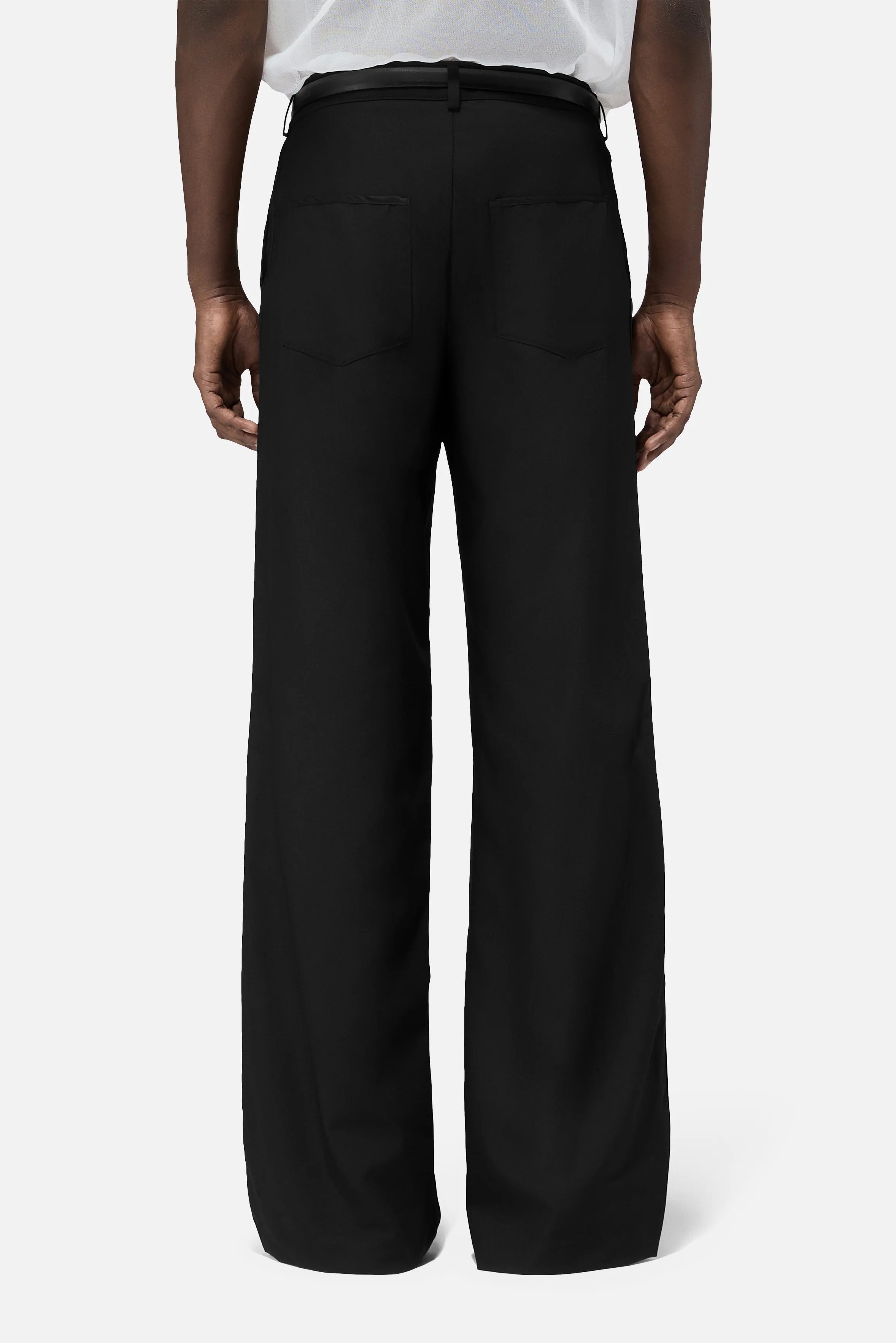 Heart Button Satin Trims Trousers Black - Image 3