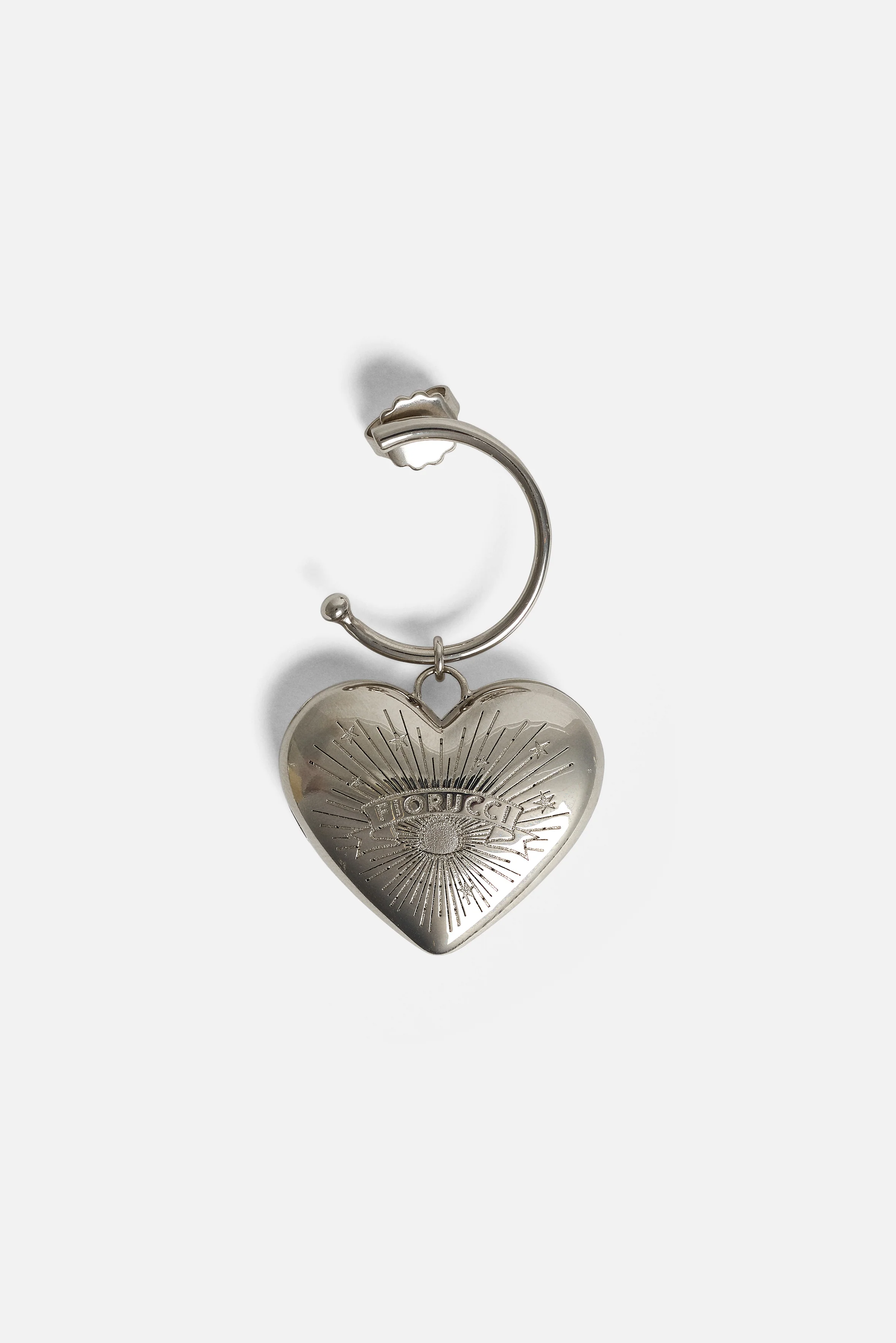 Heart Locket Logo Earrings Silver - Image 3