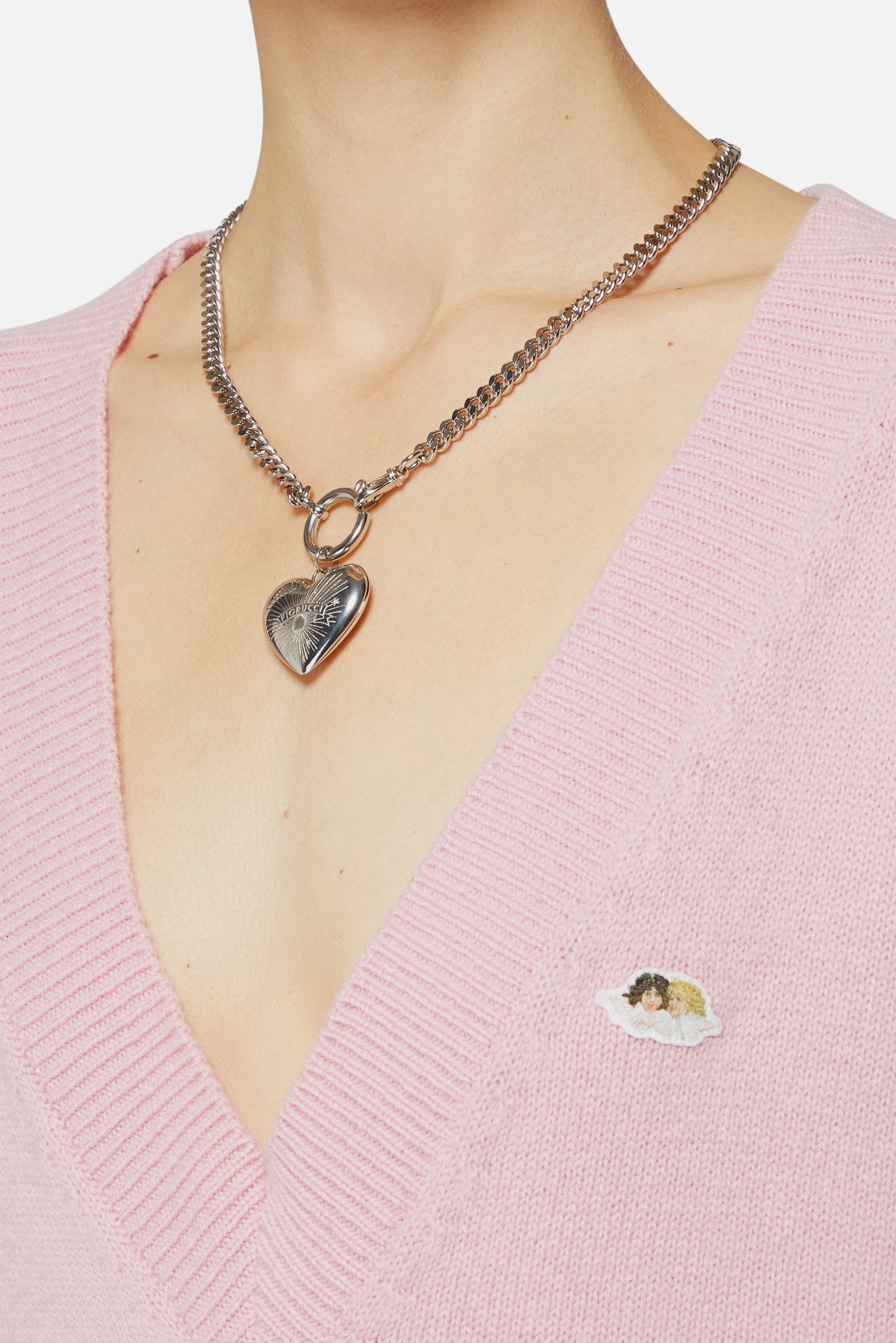 Heart Locket Necklace Silver - Image 3