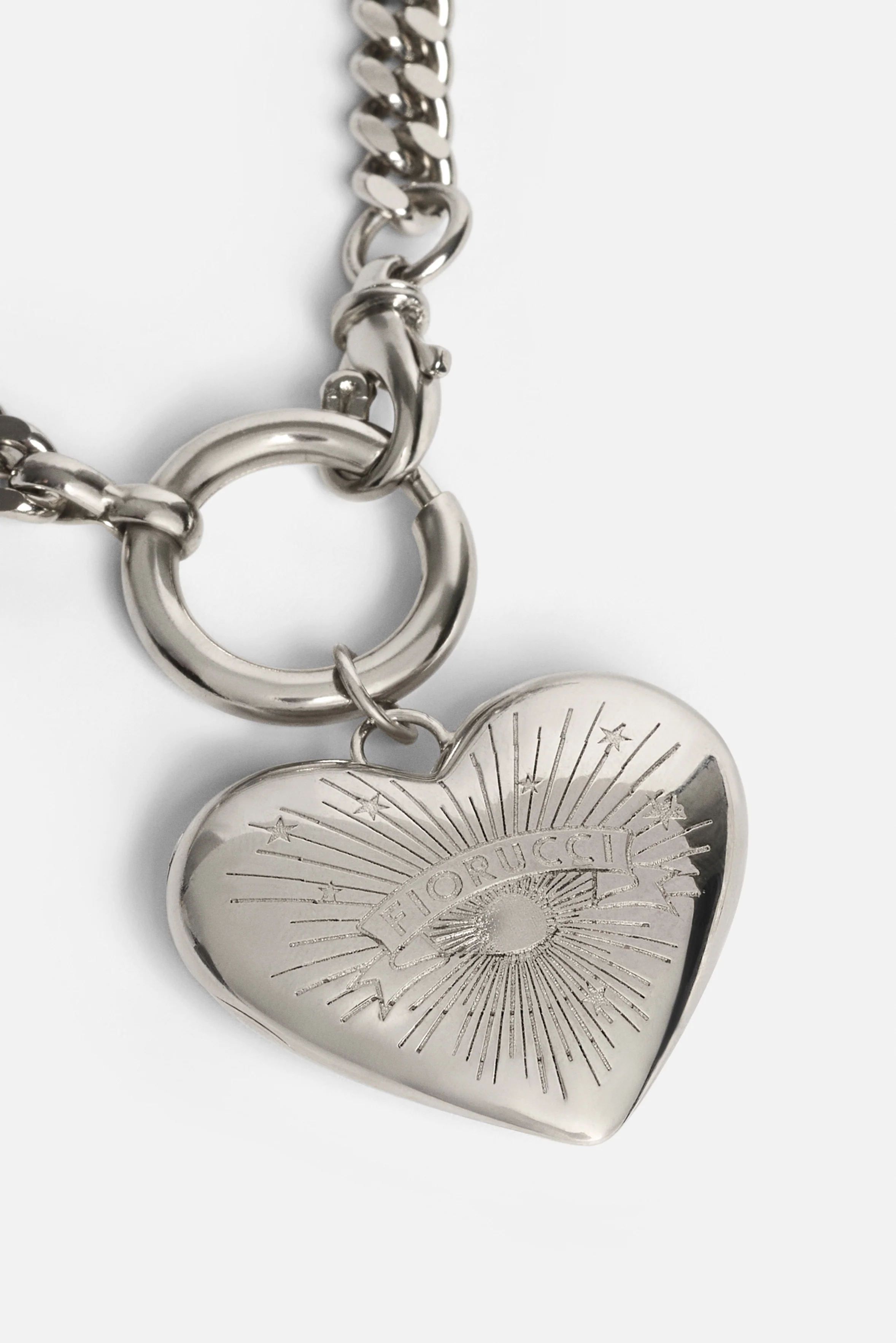 Heart Locket Necklace Silver - Image 4