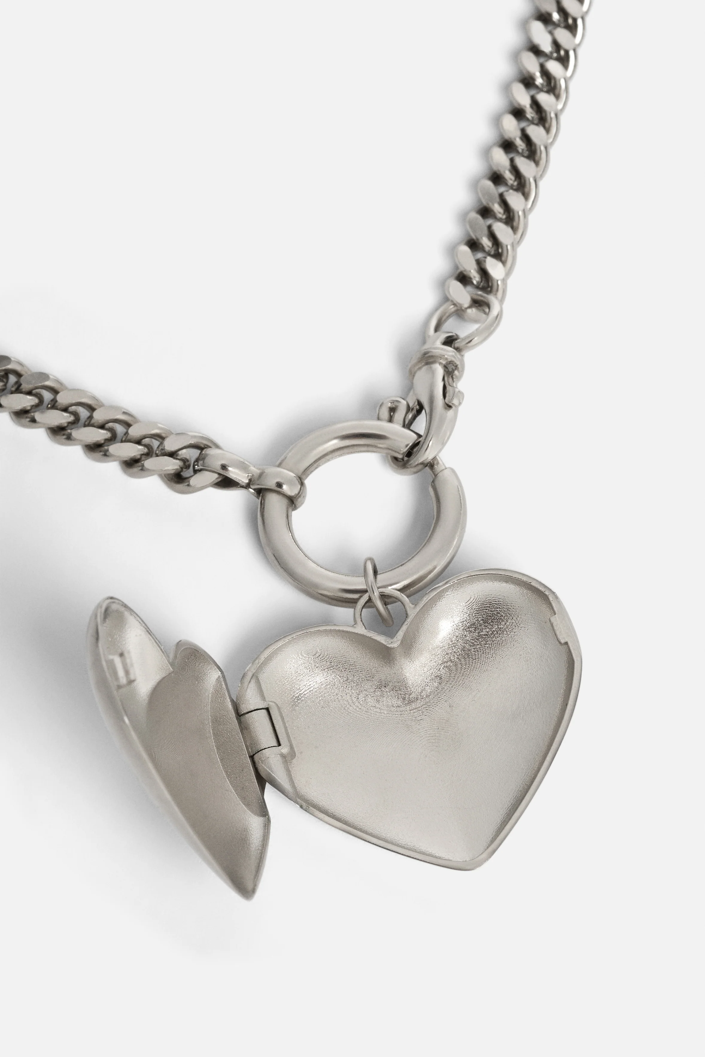 Heart Locket Necklace Silver - Image 5