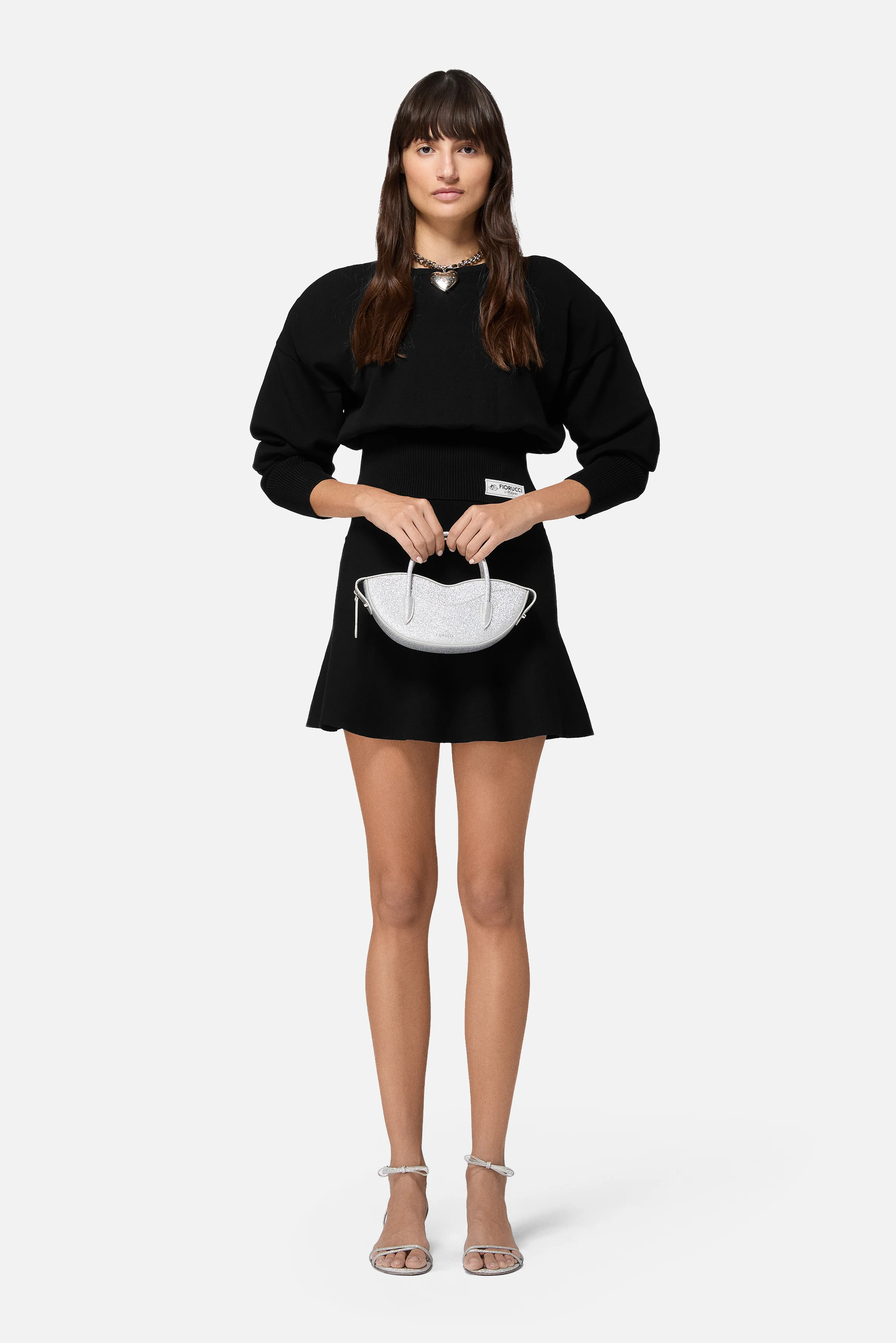 Knit Bubble Mini Skirt Black - Image 3