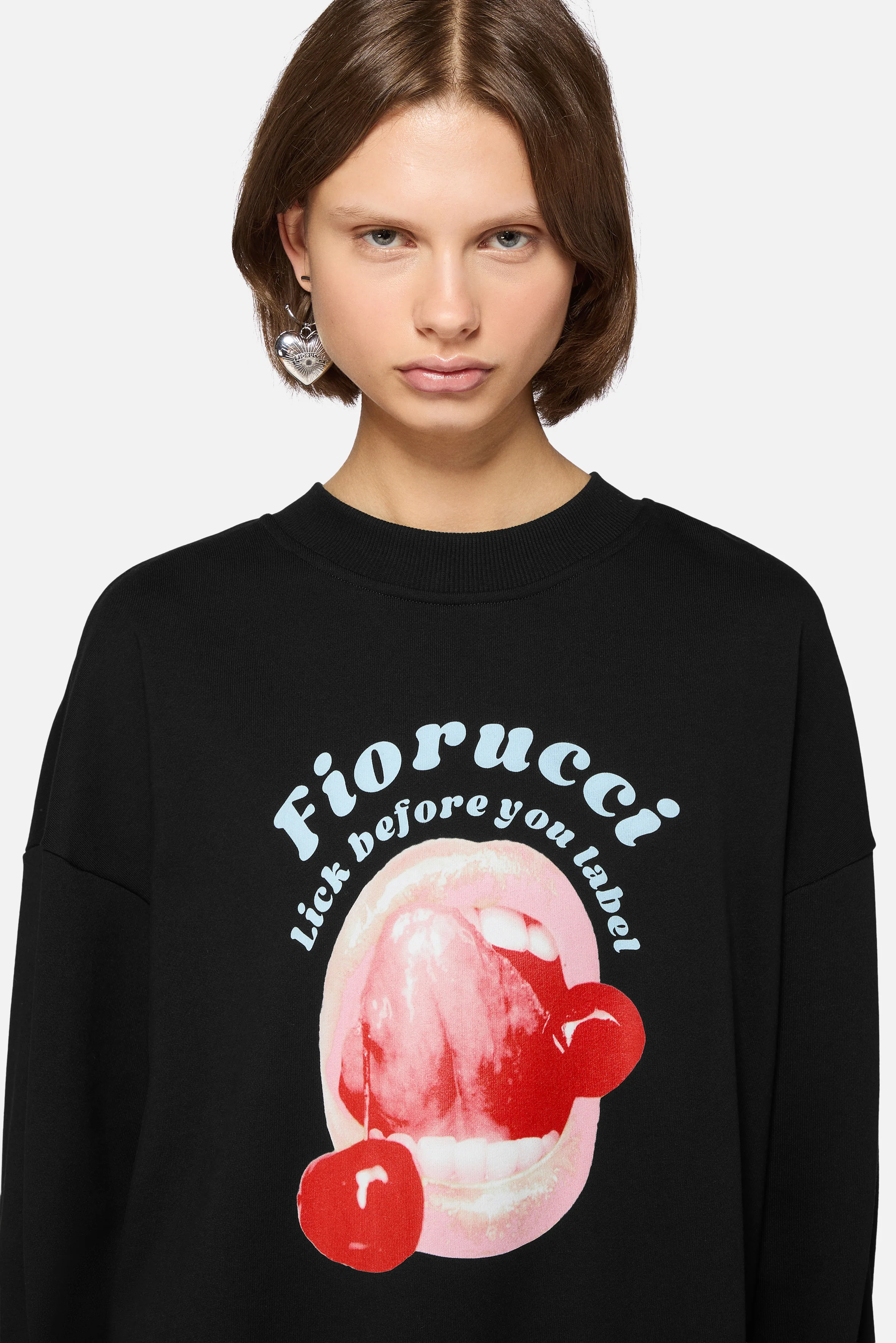 Lick Before You Label Relaxed Sweatshirt Black - Image 4