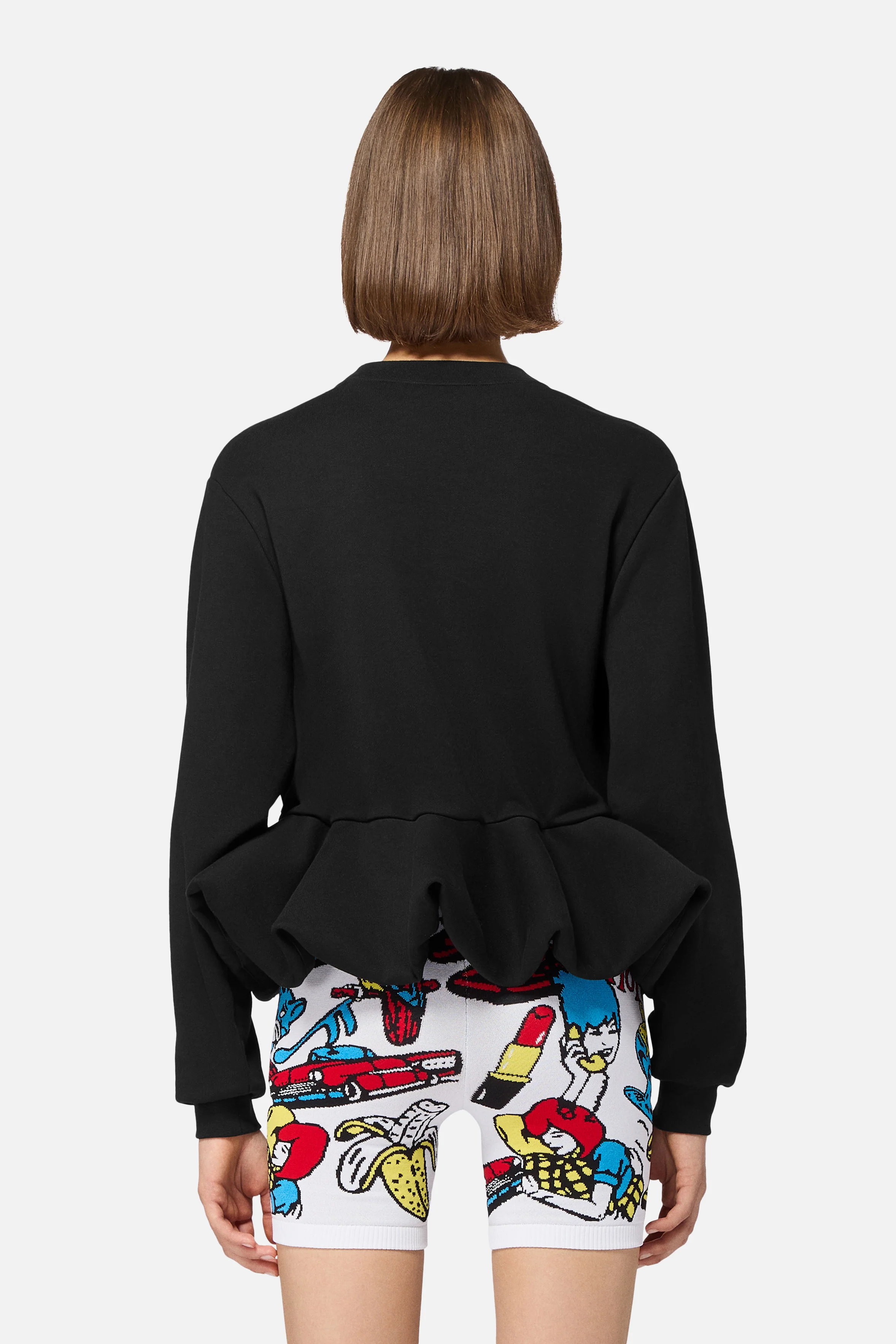 Peplum Regular Sweatshirt Black - Image 3