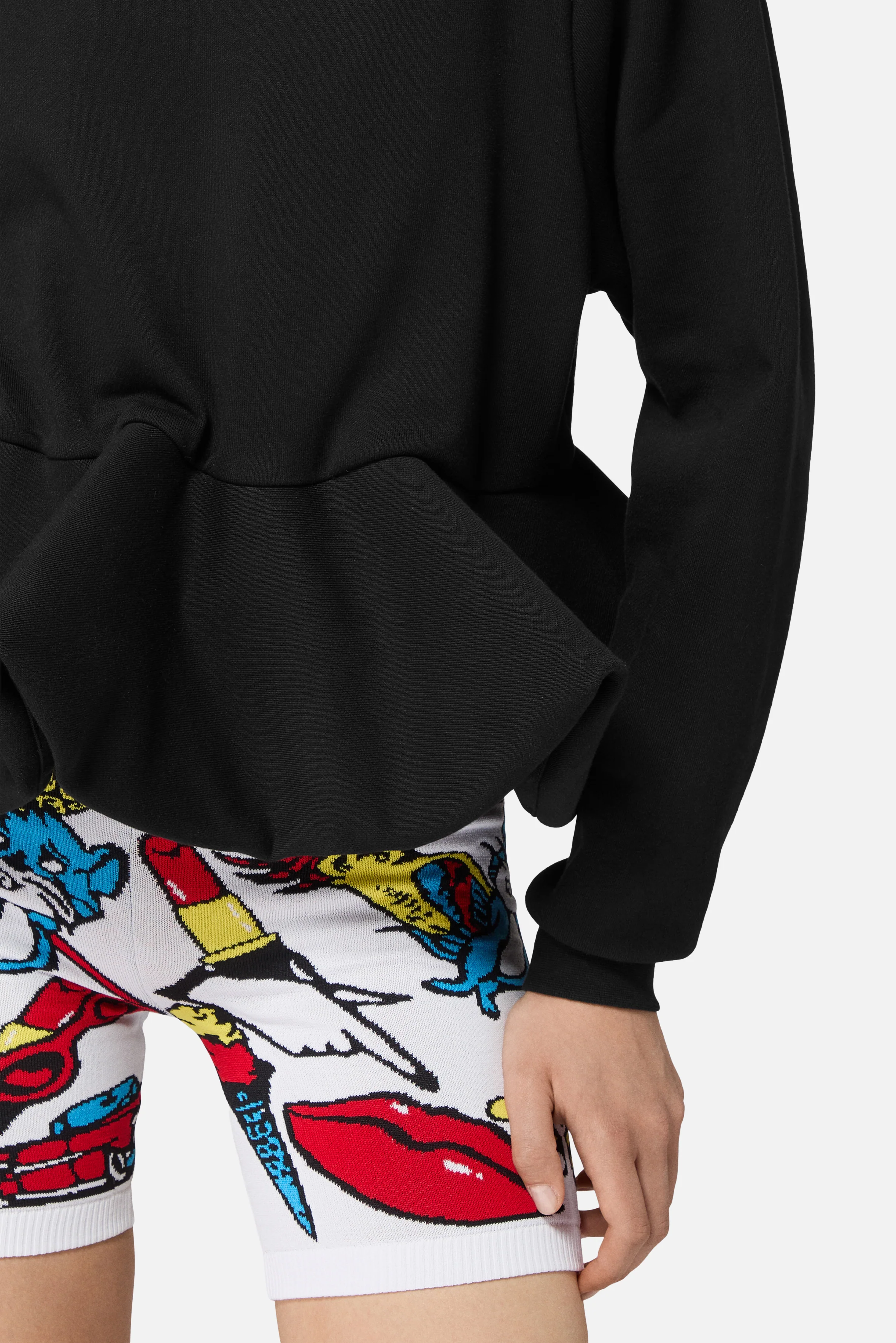 Peplum Regular Sweatshirt Black - Image 4